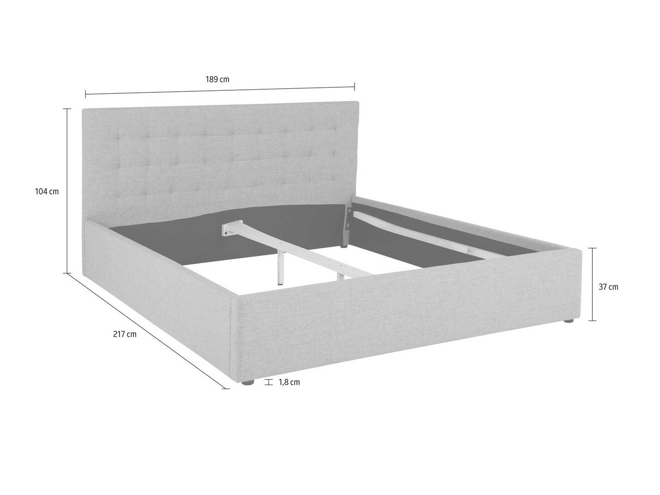 Krevet Denton 430 (Siva)