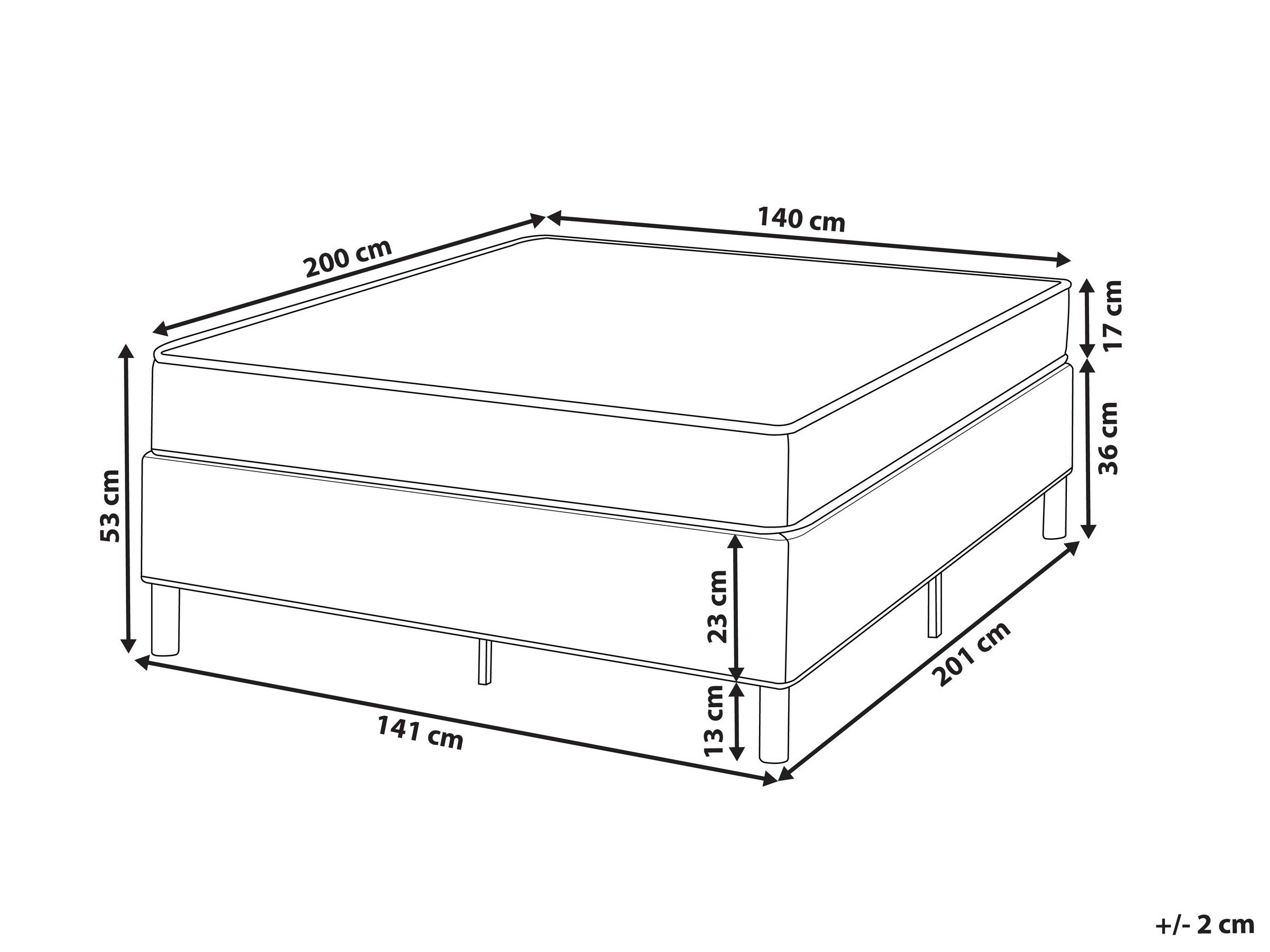 Boxspring krevet Berwyn 3367 (Svijetlo siva)