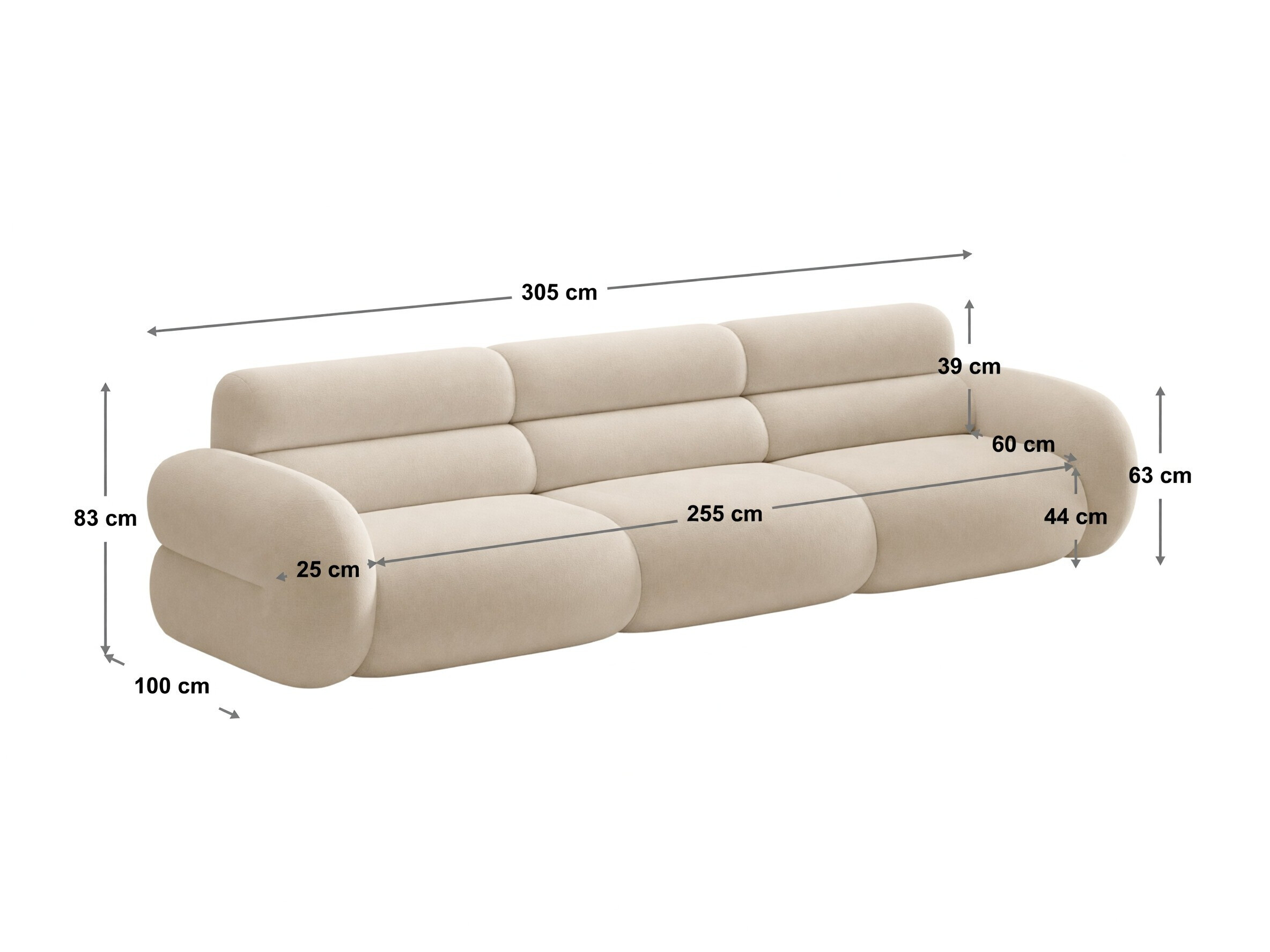 Modularan kauč Cirbeno 103 (Zlatna 03)