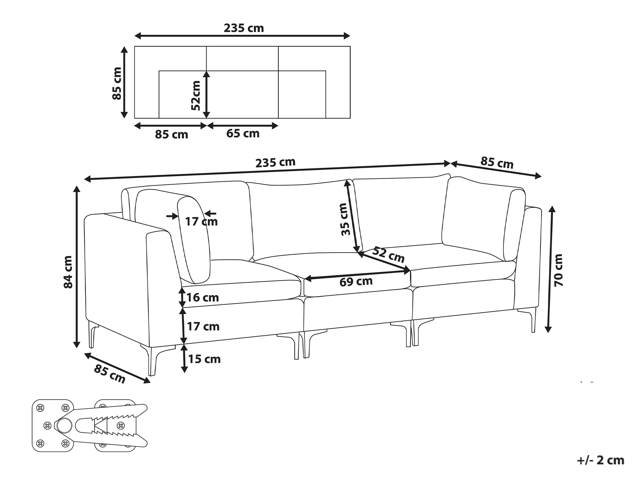 Modularan kauč Dorleve 103 (Plava)