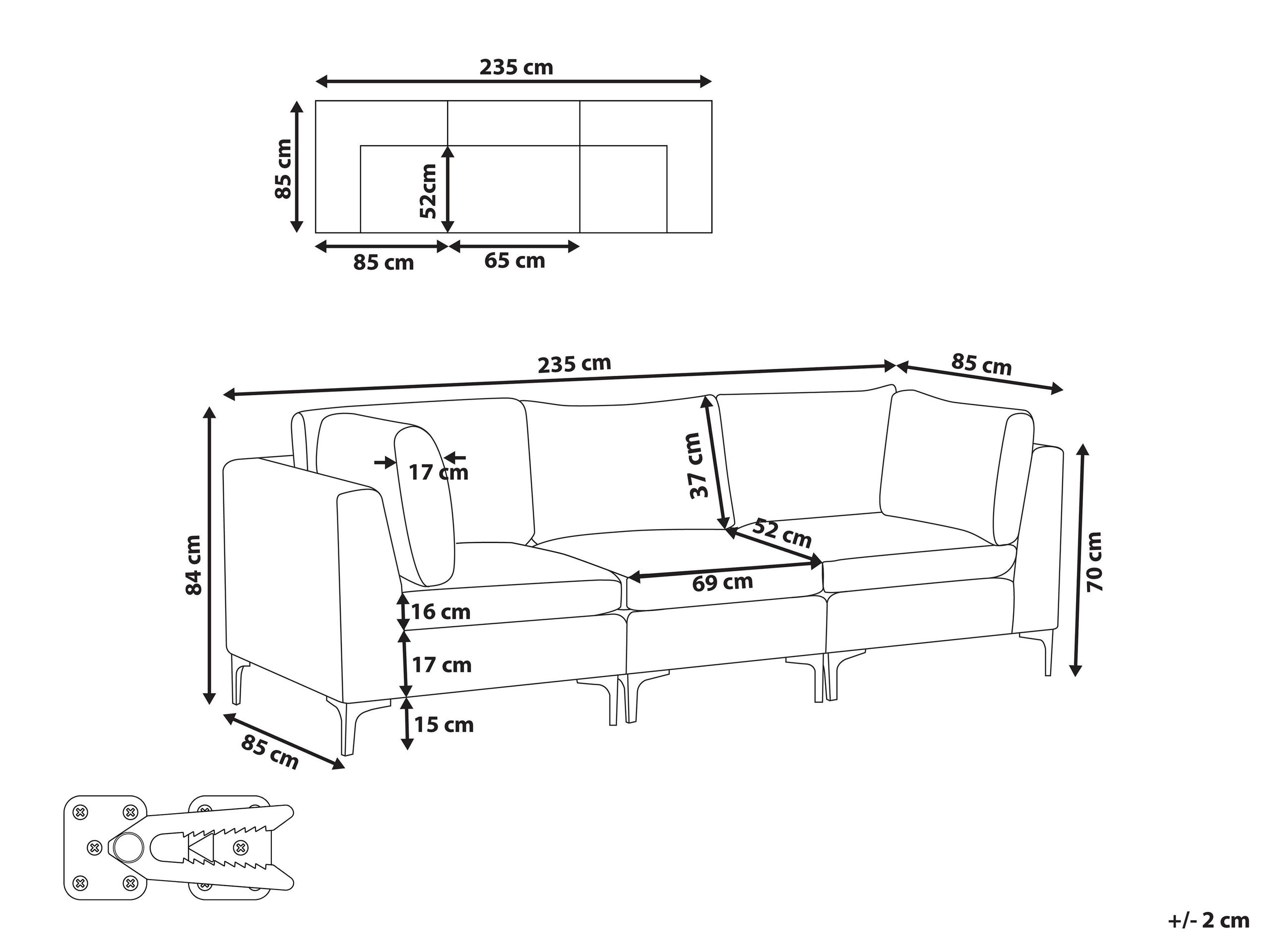 Modularan kauč Dorleve 103 (Zelena)