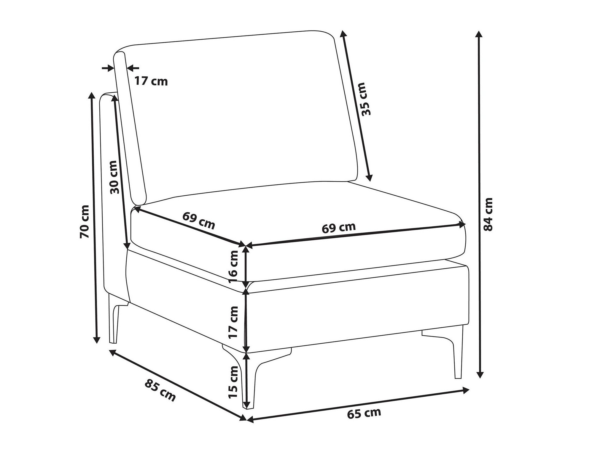 Modularna fotelja Dorleve 105 (Plava)
