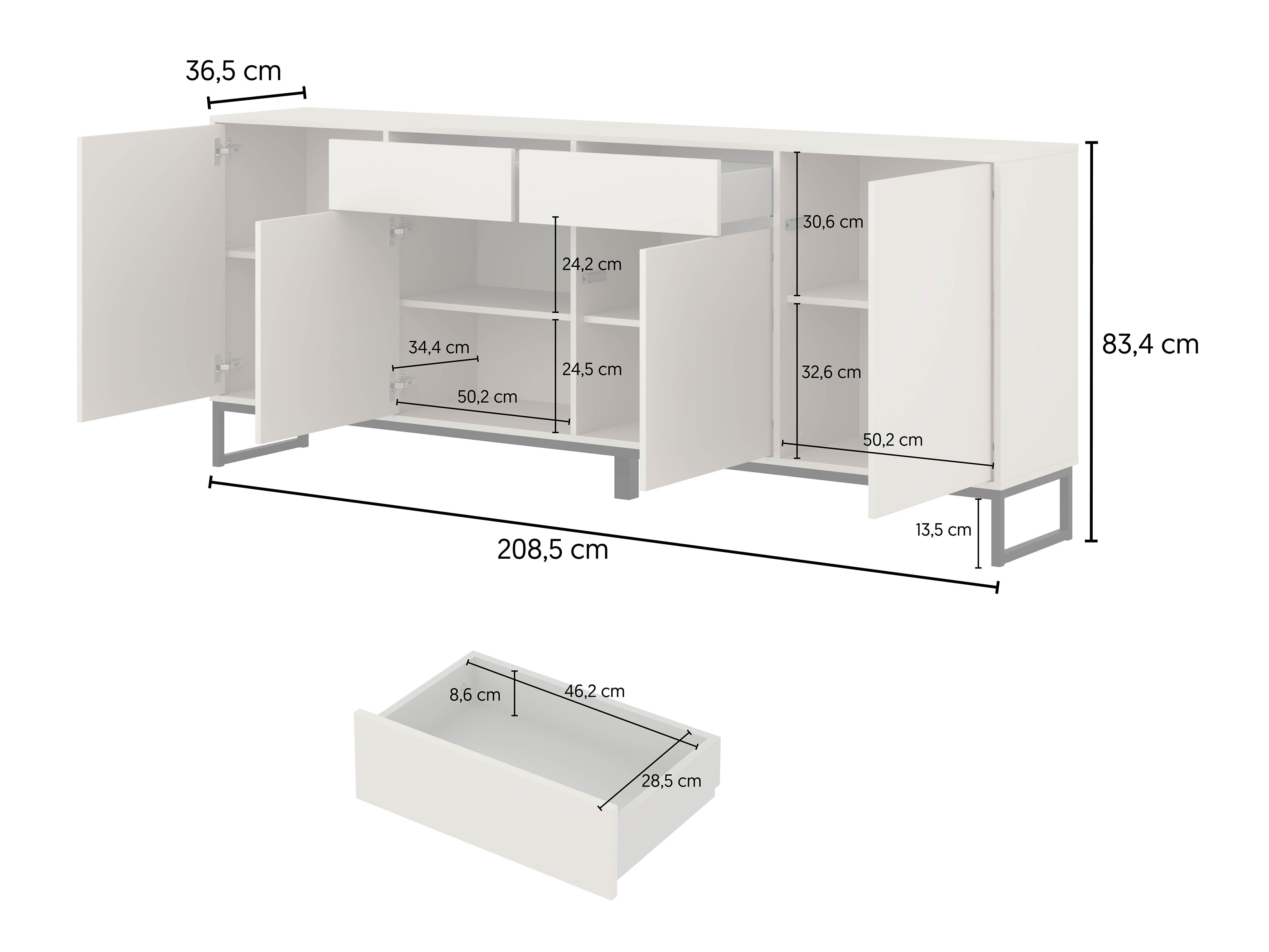 Komoda Maravio 104 (Hrast Wotan)