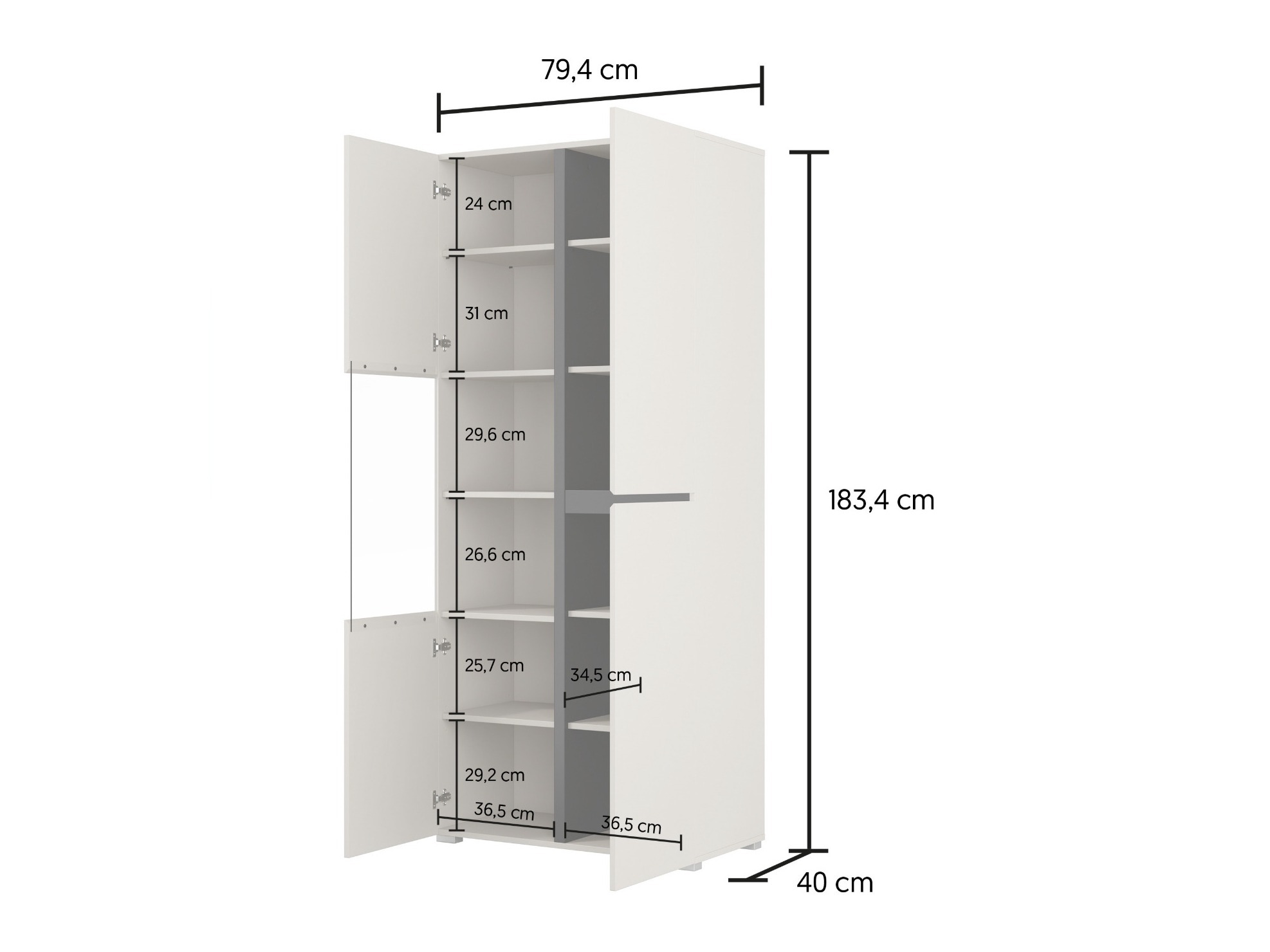 Polica Alfere 110 (Crna)