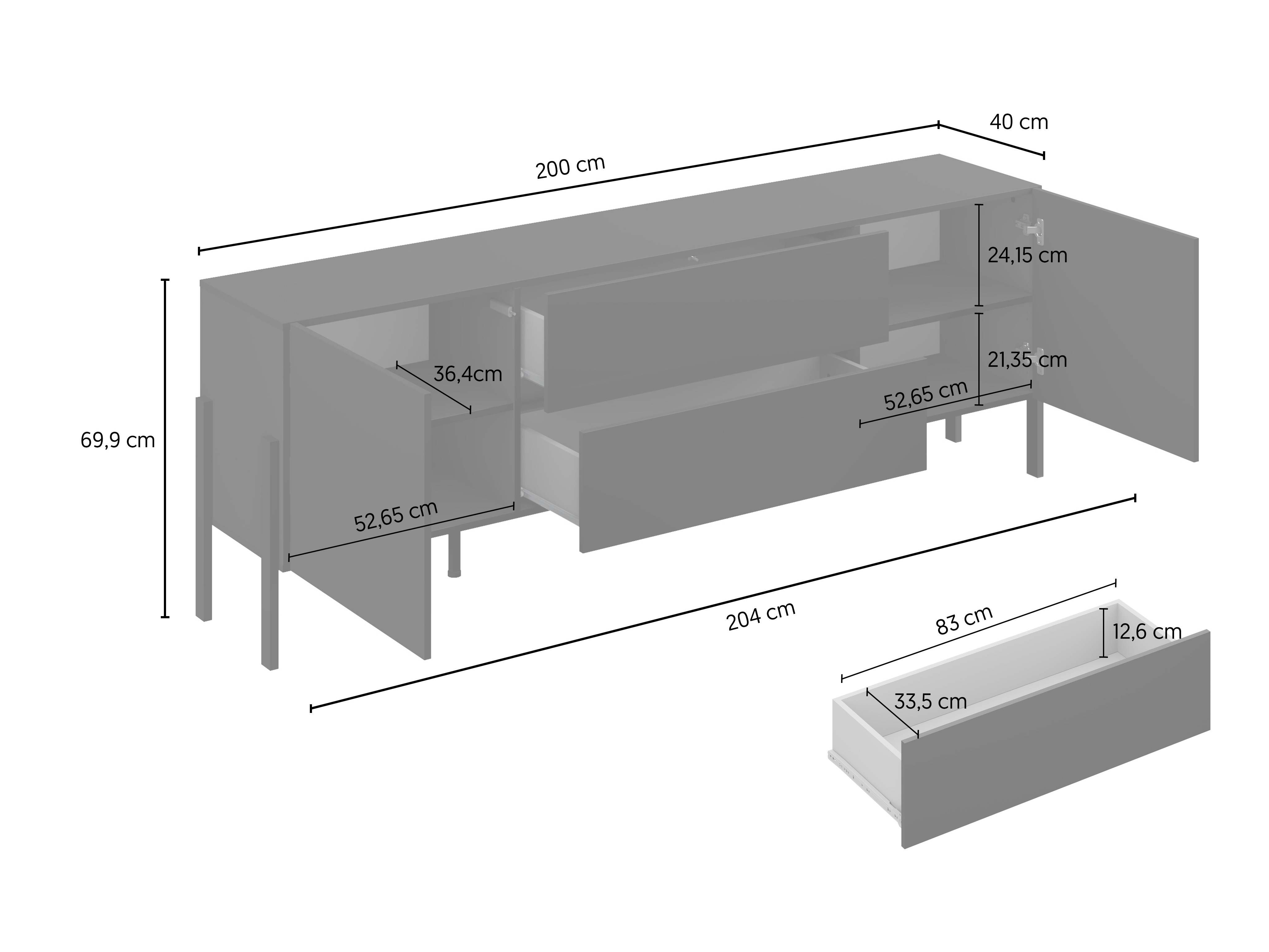TV stol Etsore 102 (Crna)