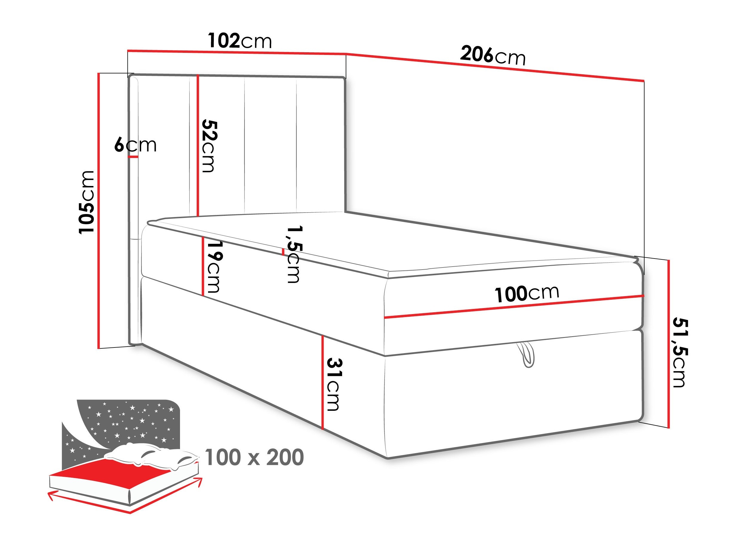 Boxspring krevet Oppidum I (Polo 872)