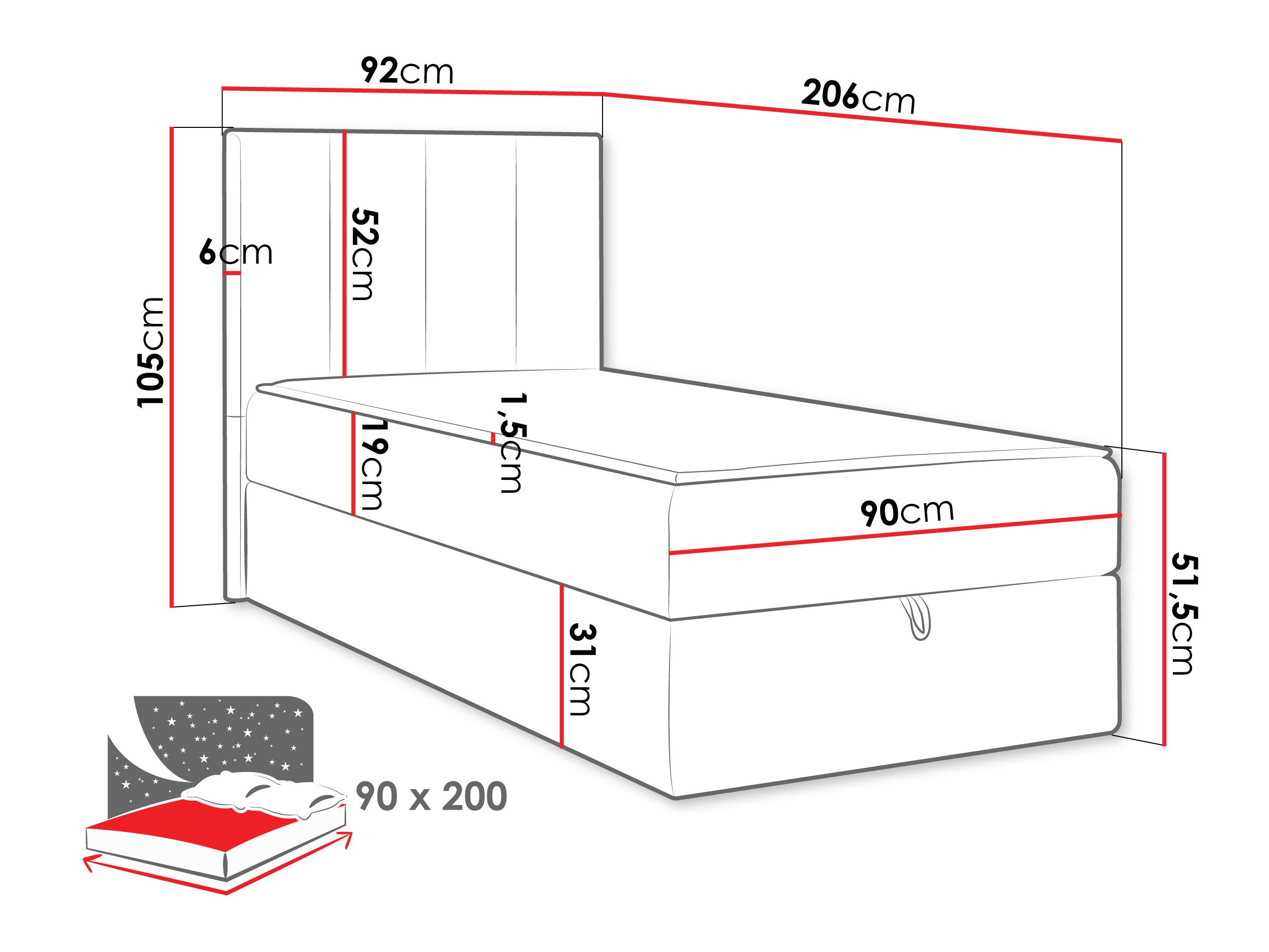 Boxspring krevet Oppidum I (Polo 894)