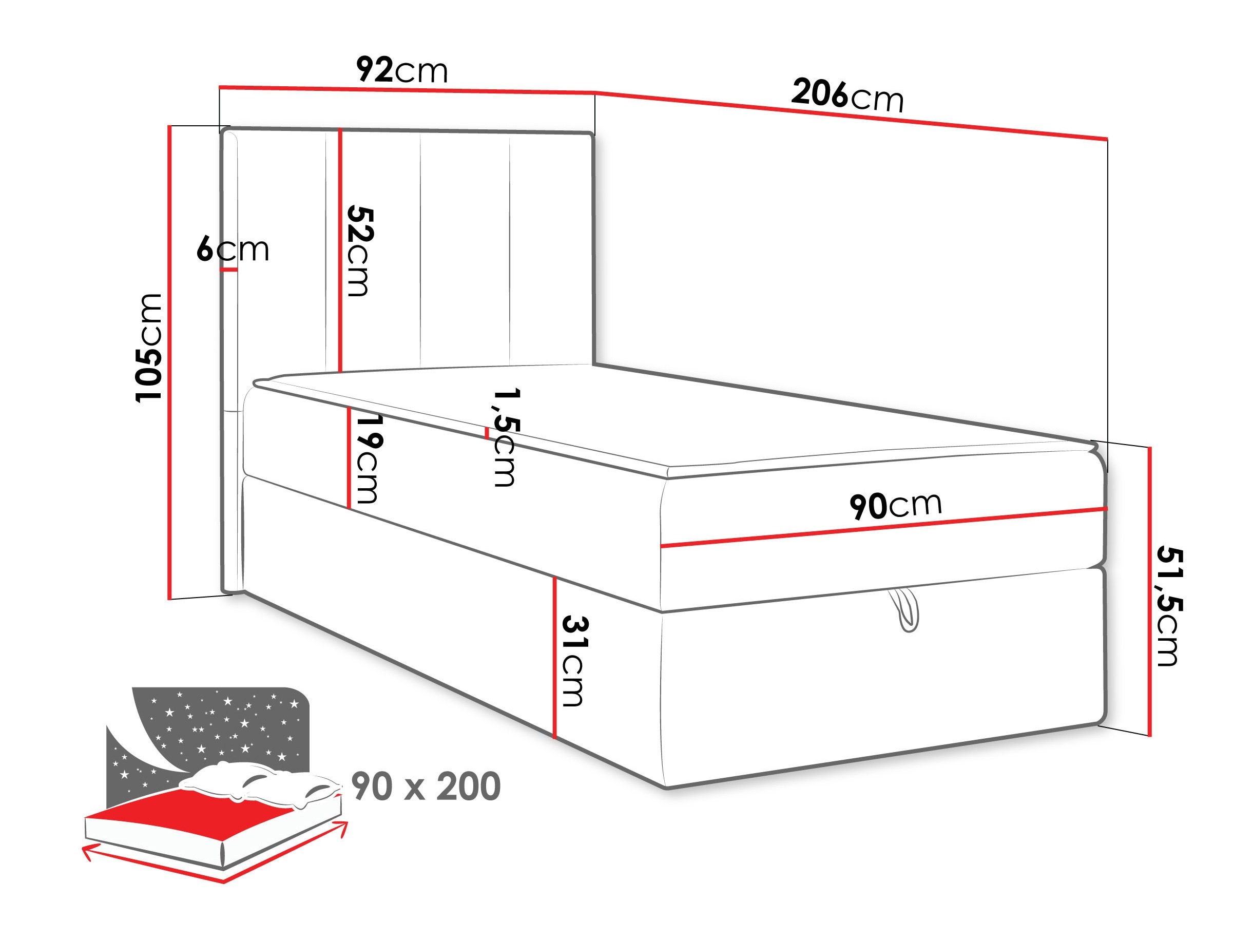 Boxspring krevet Oppidum I (Polo 897)