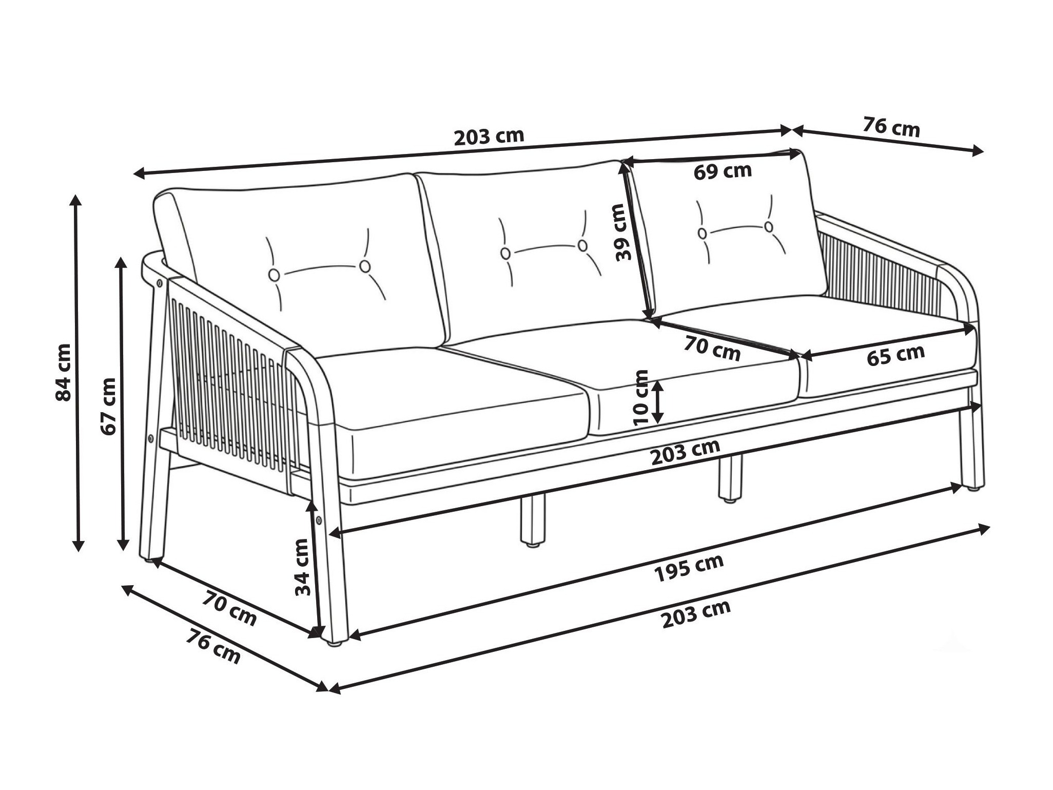 Vrtna sofa Alcatu 106
