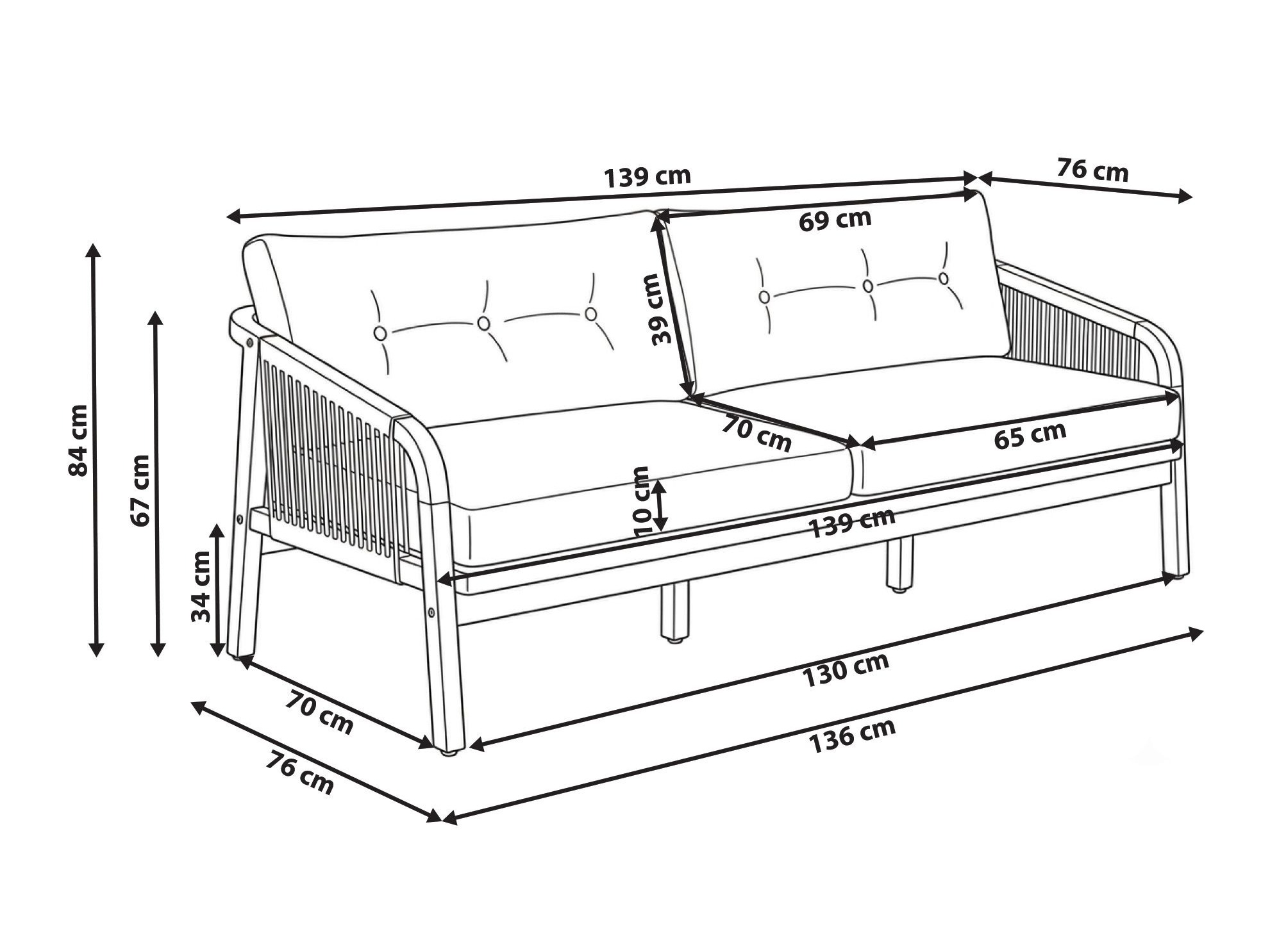 Vrtna sofa Alcatu 107