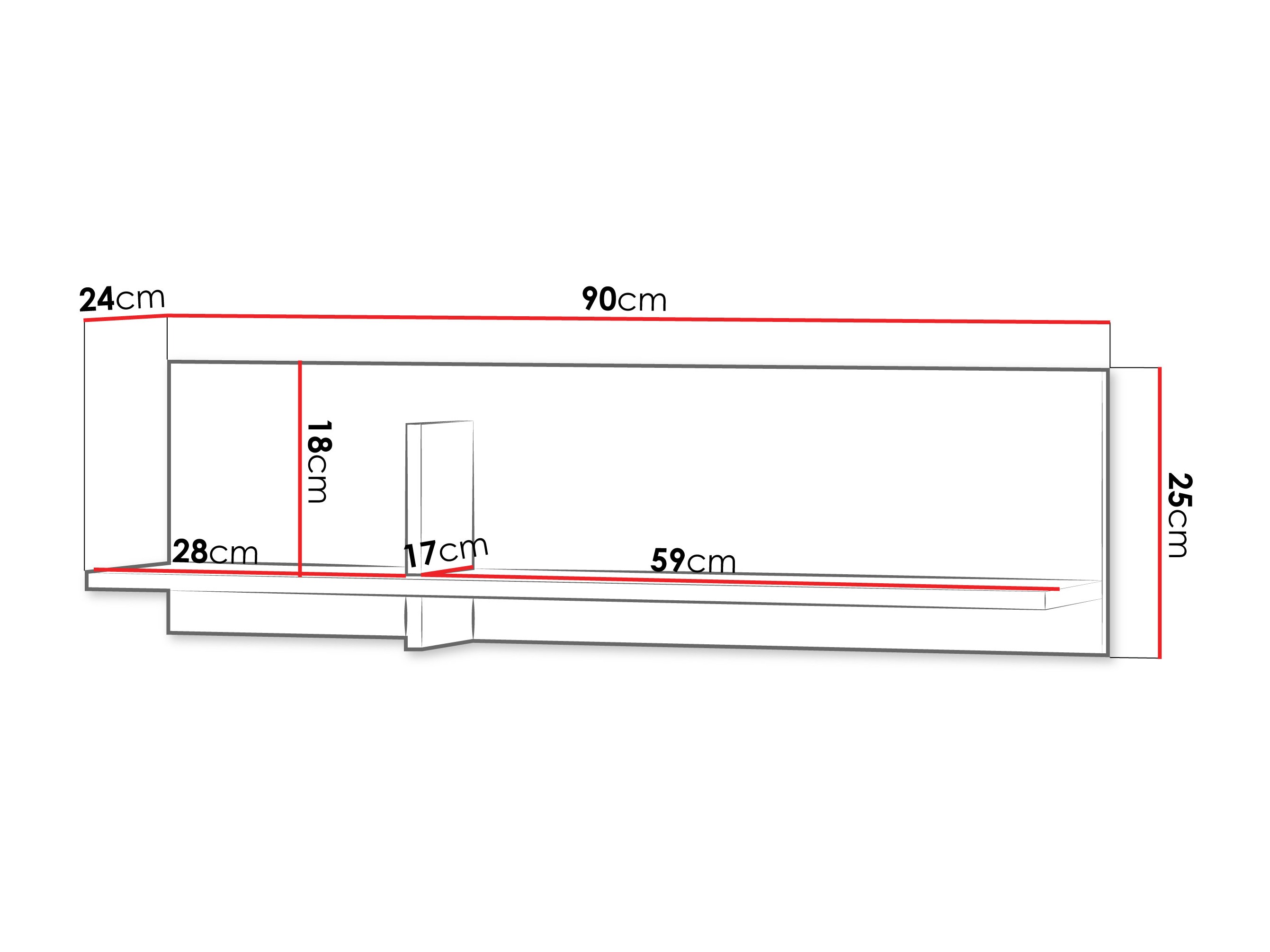Zidna polica Etruva 115 (Kašmir + Ružičasta)