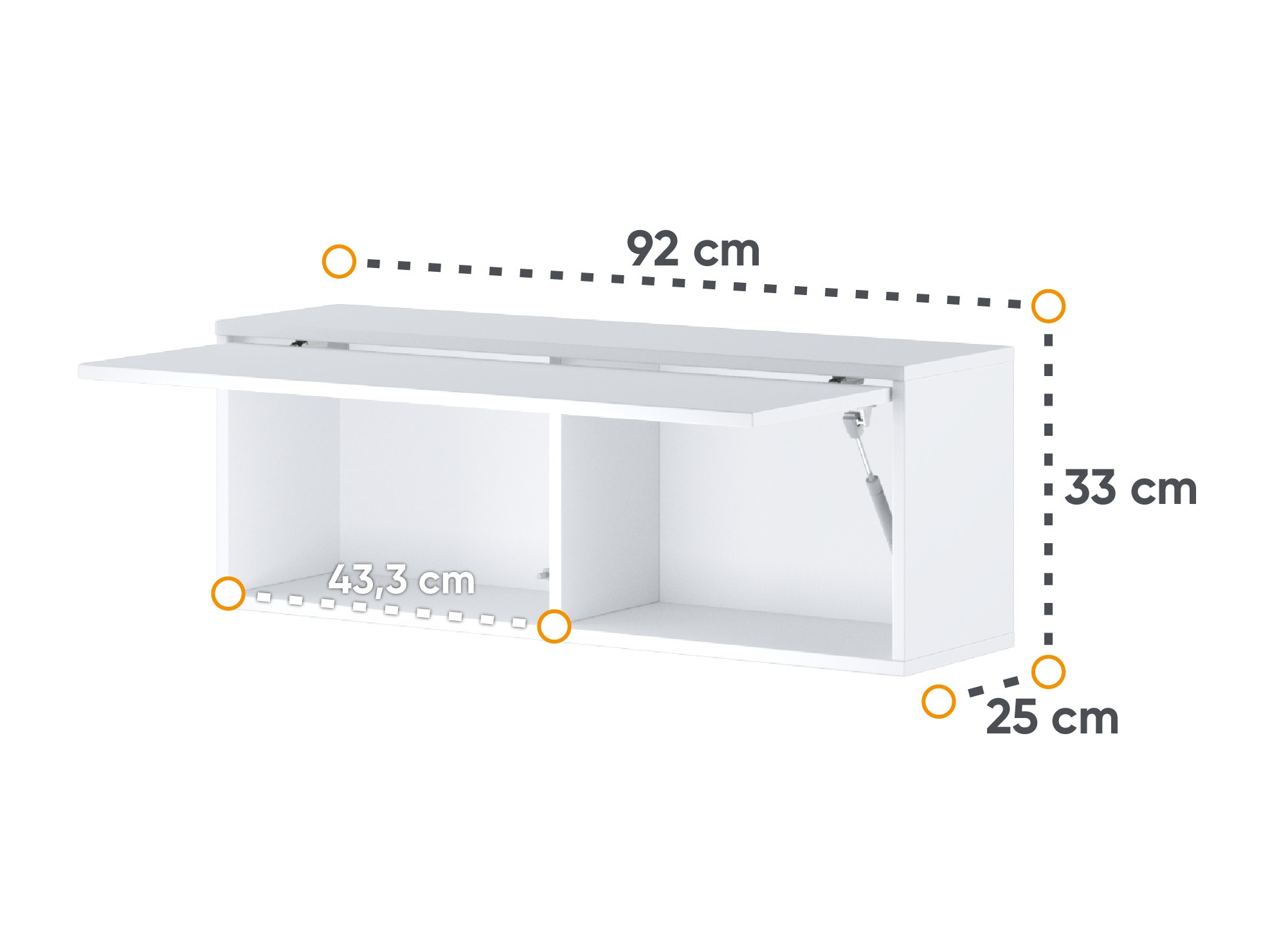 Zidni ormarić Concept Lenart II (Sjajno bijela + Bijela)