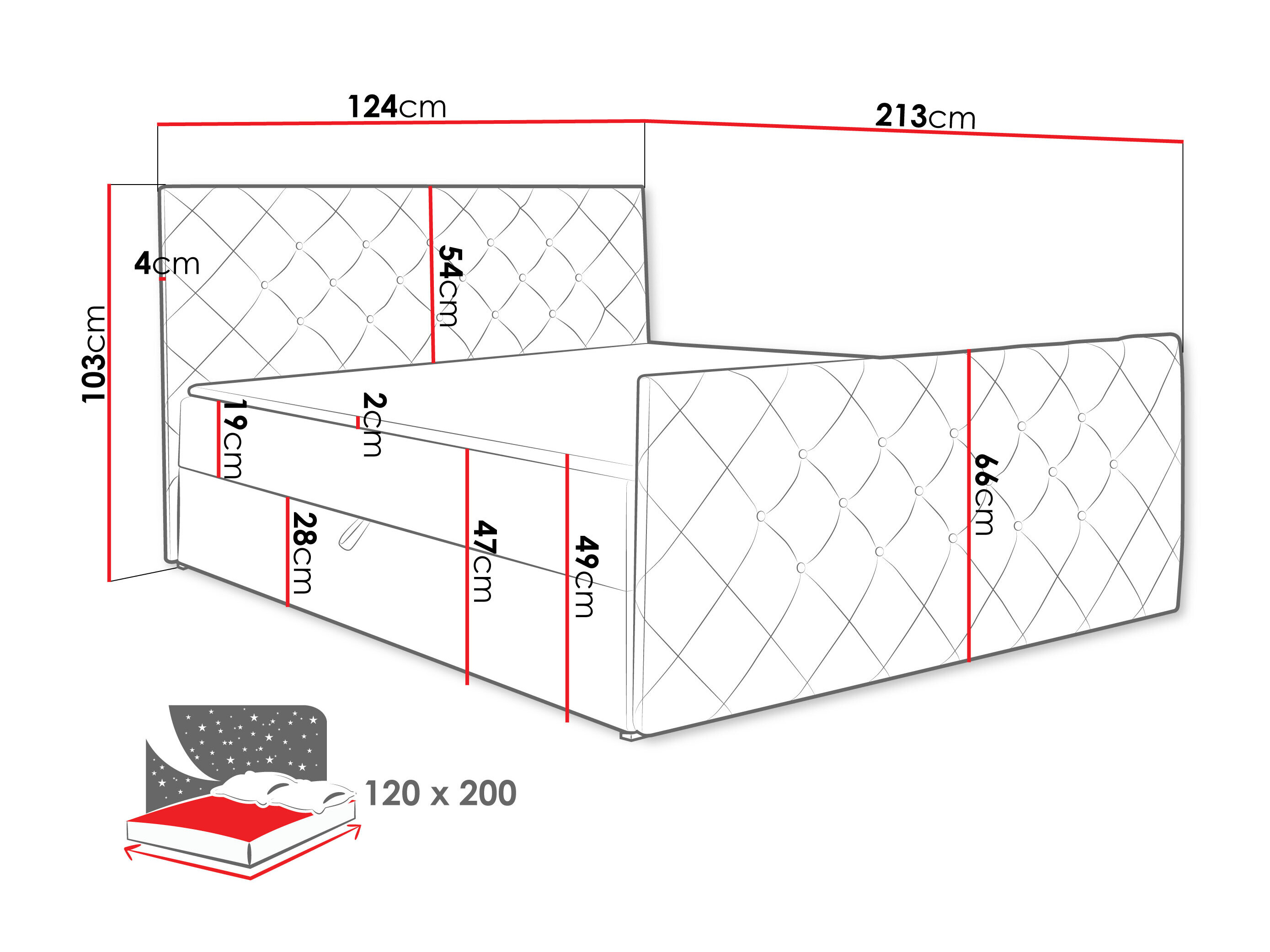 Boxspring krevet Carmen (Amor Velvet 4308)