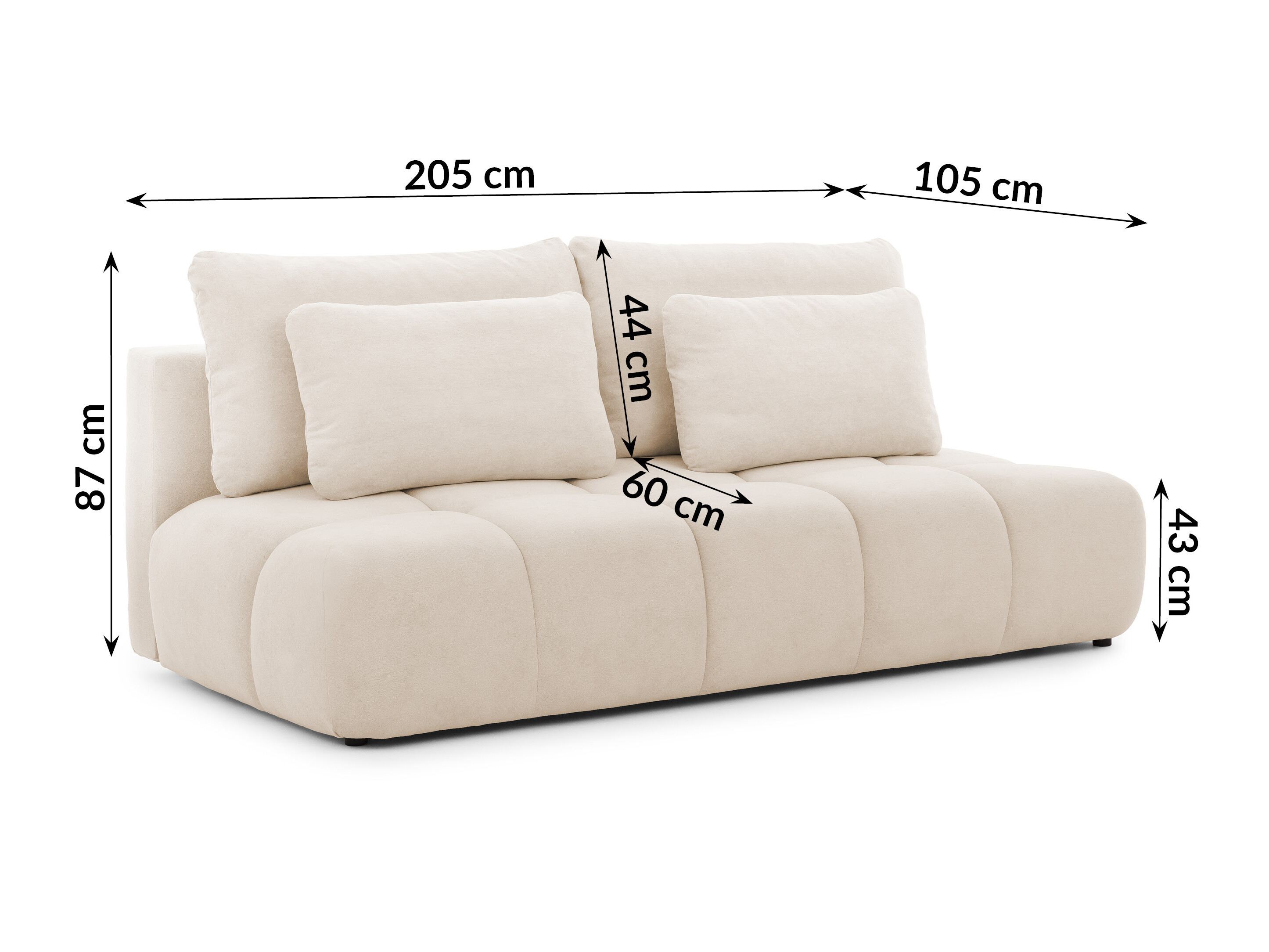 Kauč na razvlačenje Rocklin 203 (Soft Plush 02)
