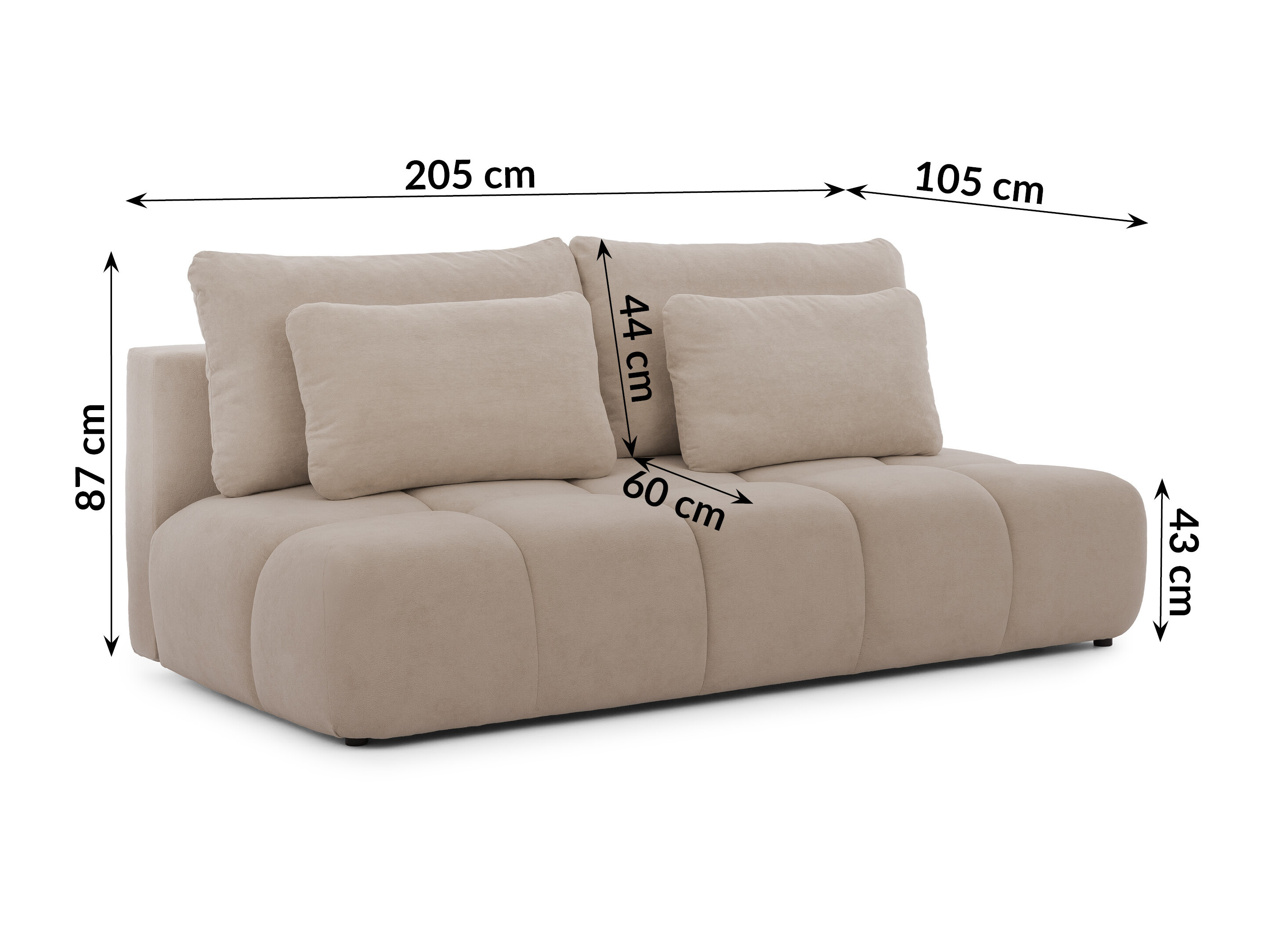 Kauč na razvlačenje Rocklin 203 (Soft Plush 03)
