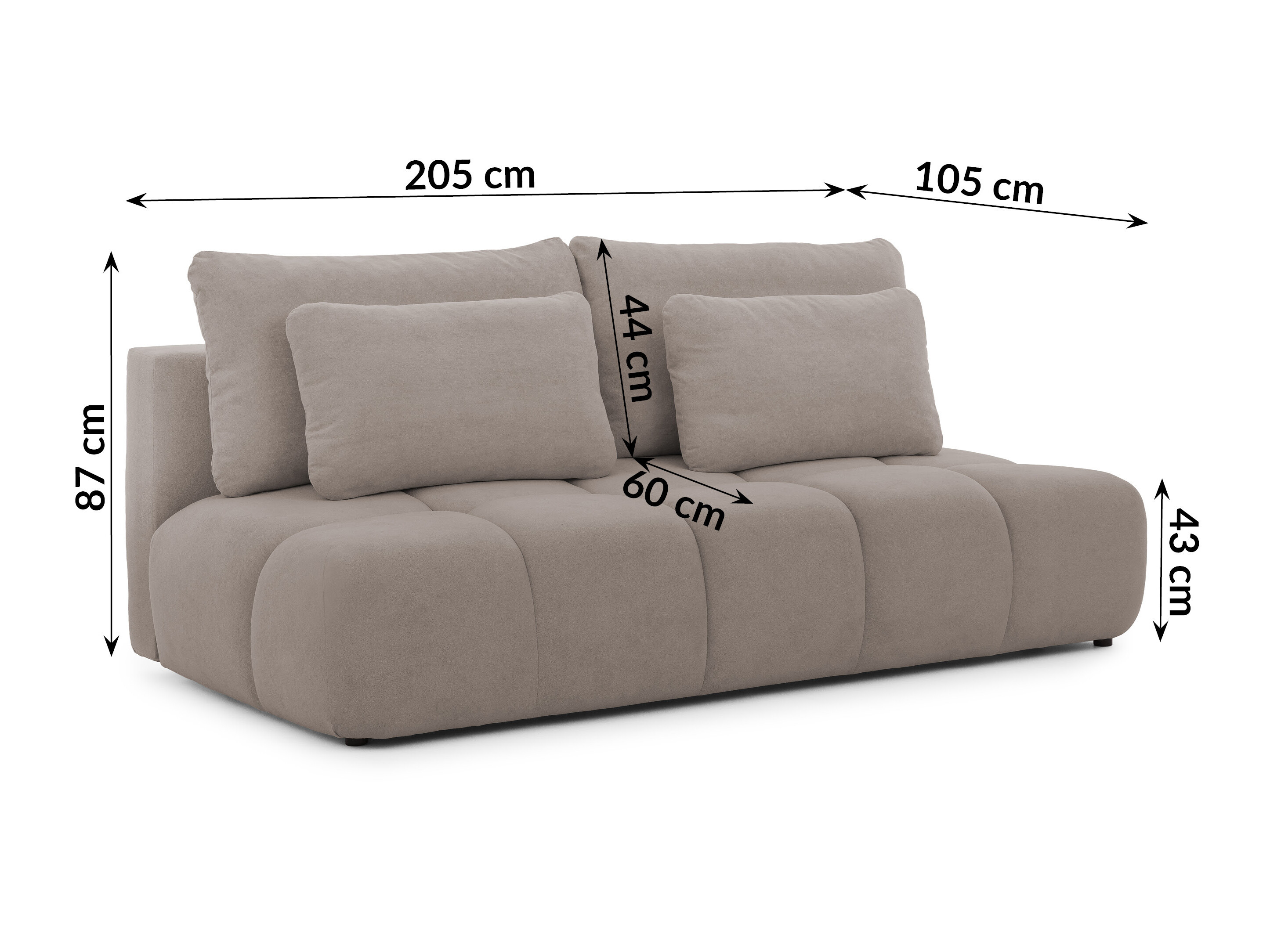 Kauč na razvlačenje Rocklin 203 (Soft Plush 04)