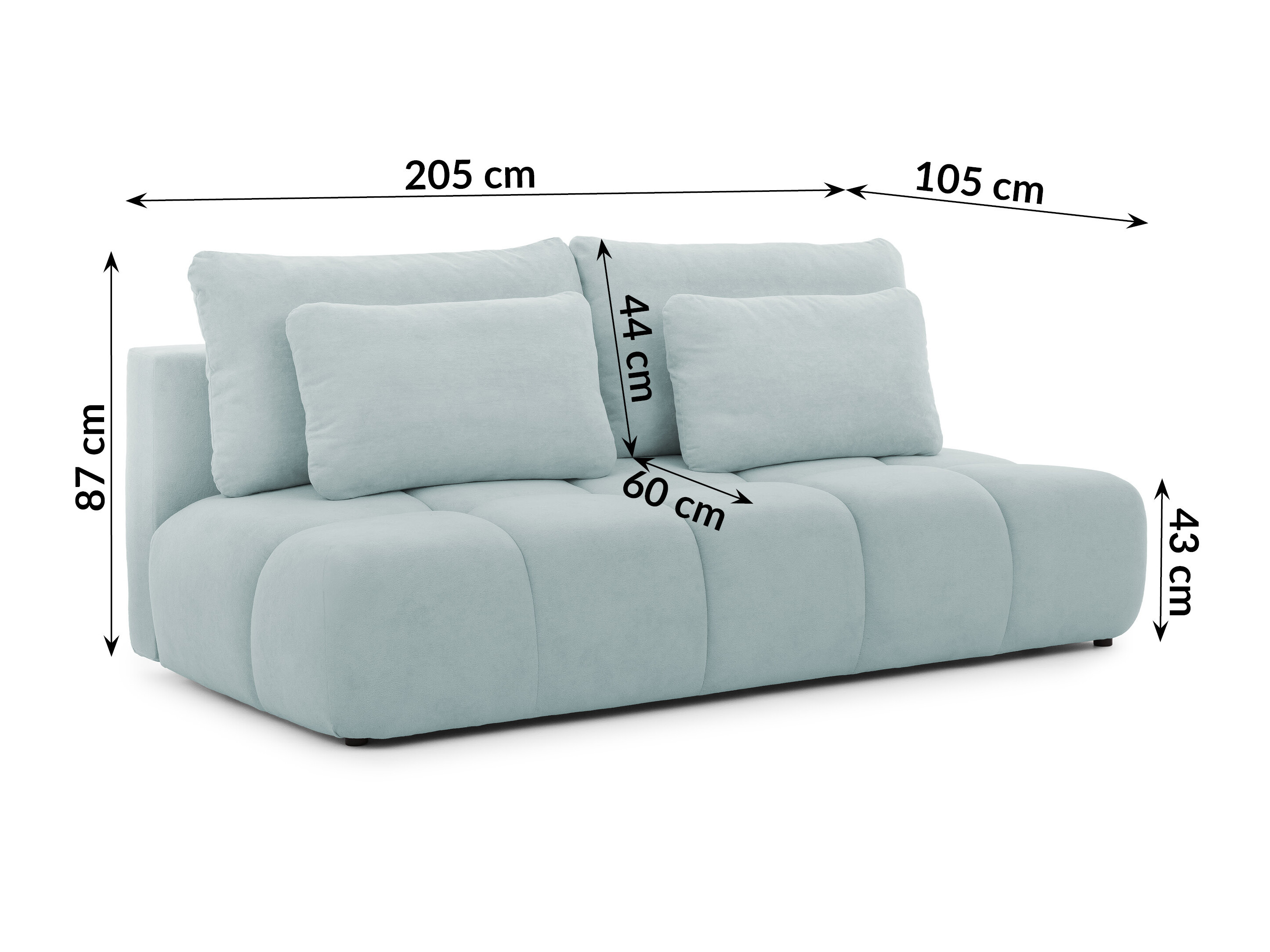 Kauč na razvlačenje Rocklin 203 (Soft Plush 15)