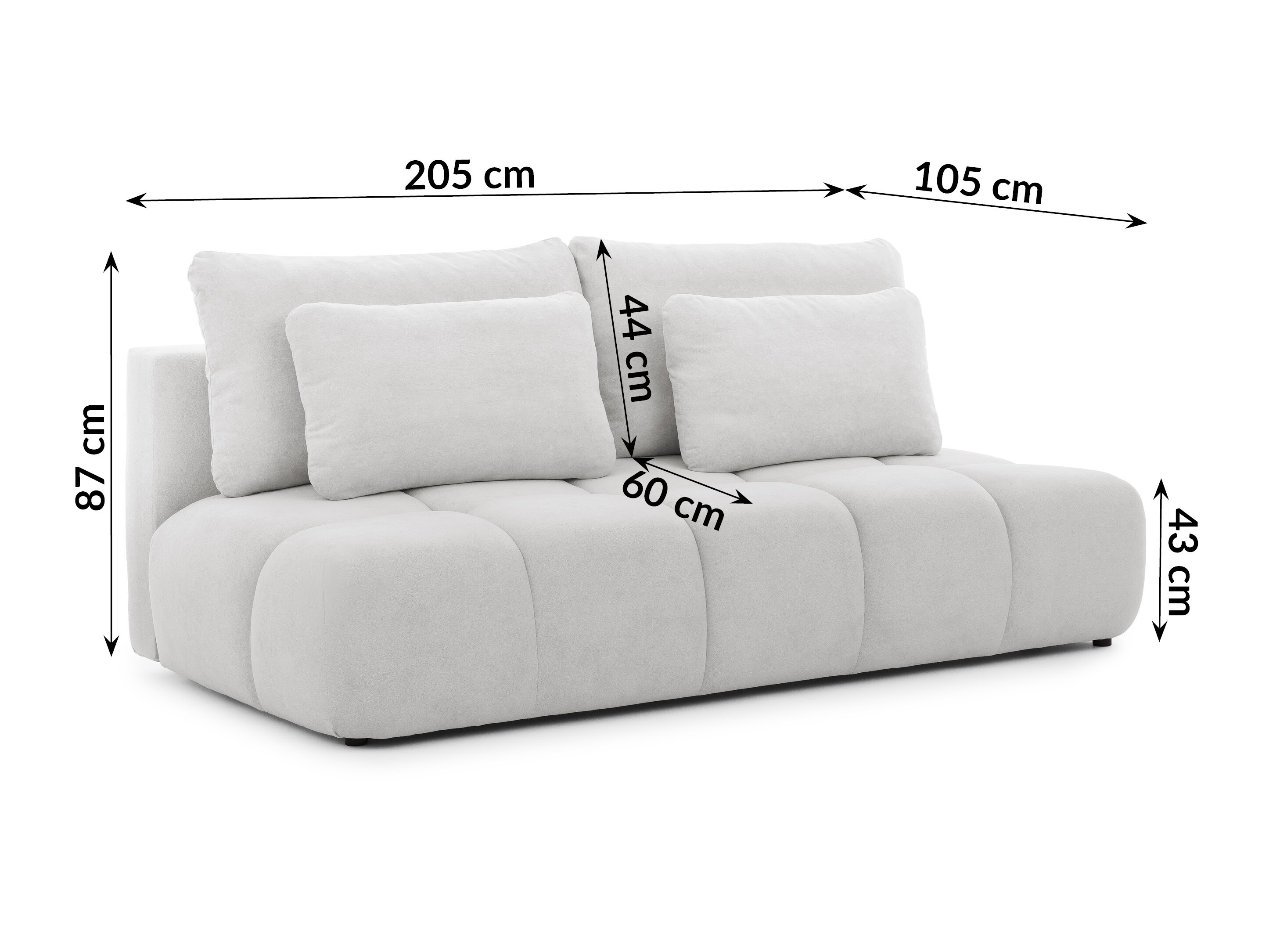 Kauč na razvlačenje Rocklin 203 (Soft Plush 19)