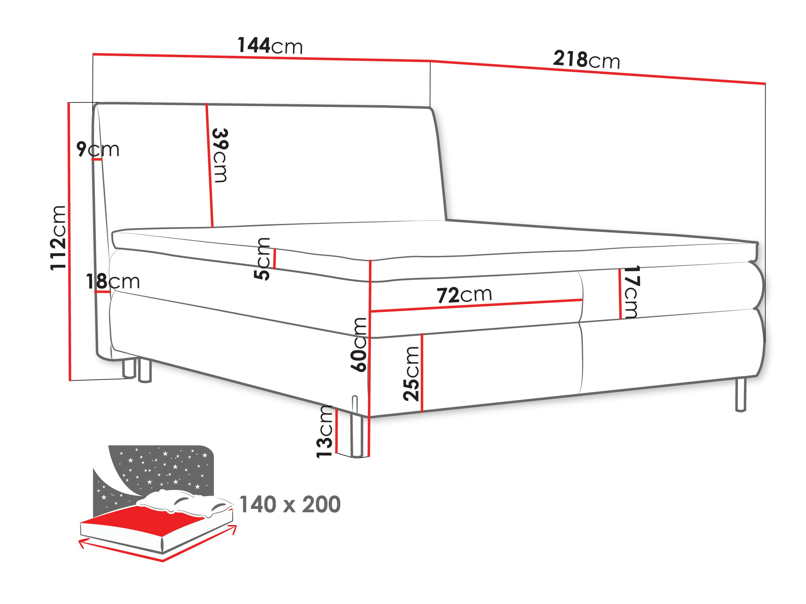 Boxspring krevet Portage 113 (Adventure 01)