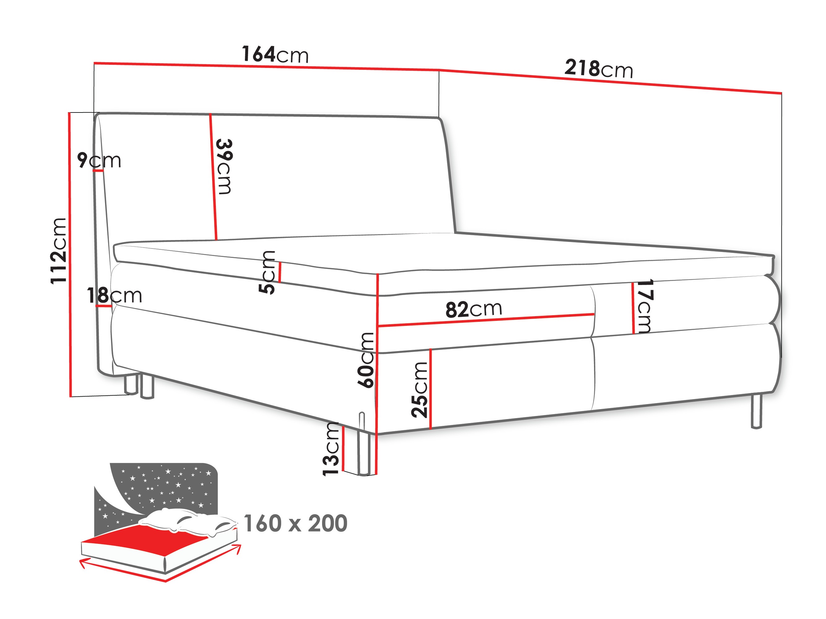 Boxspring krevet Portage 113 (Adventure 01)