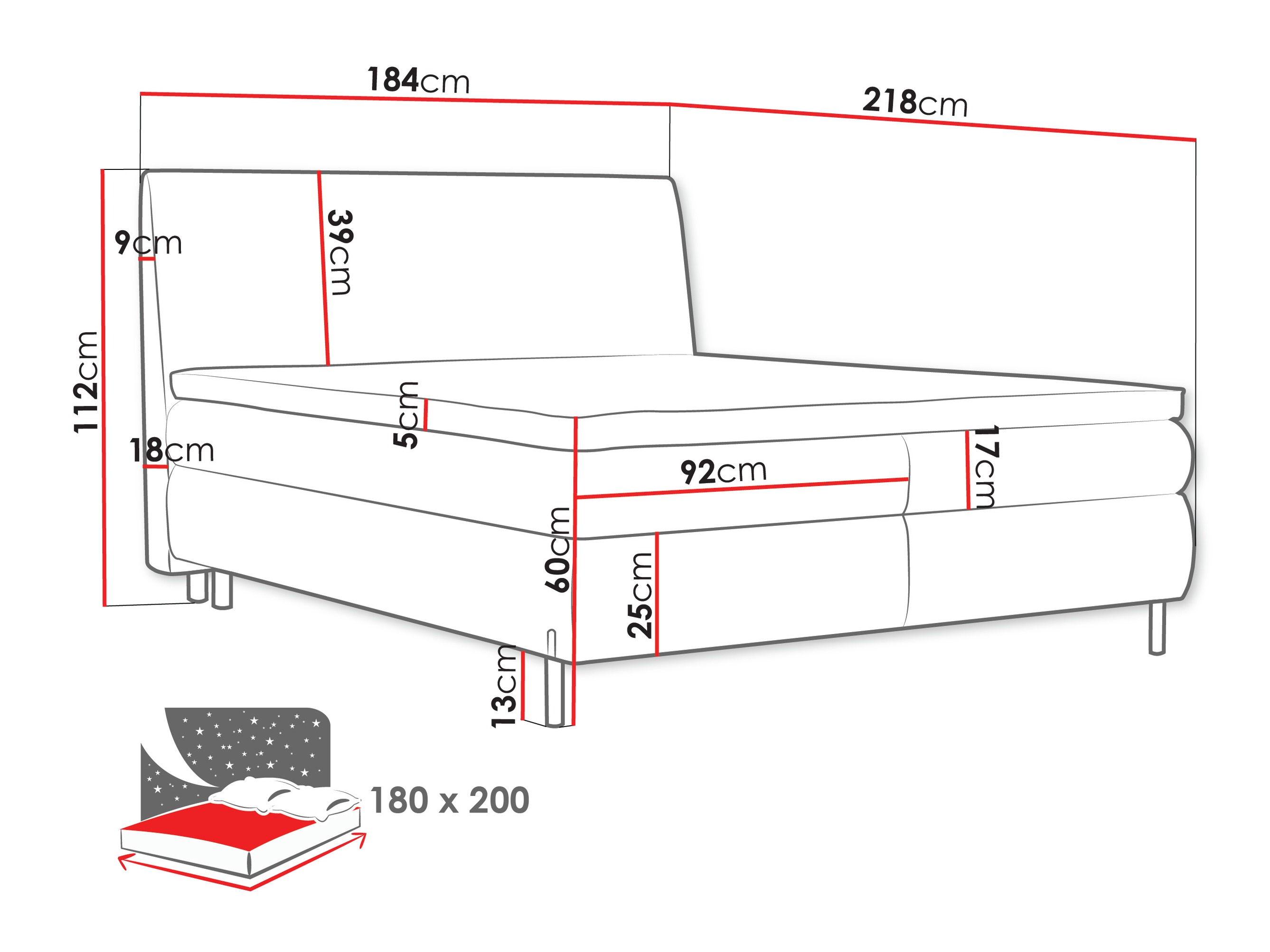 Boxspring krevet Portage 113 (Adventure 01)