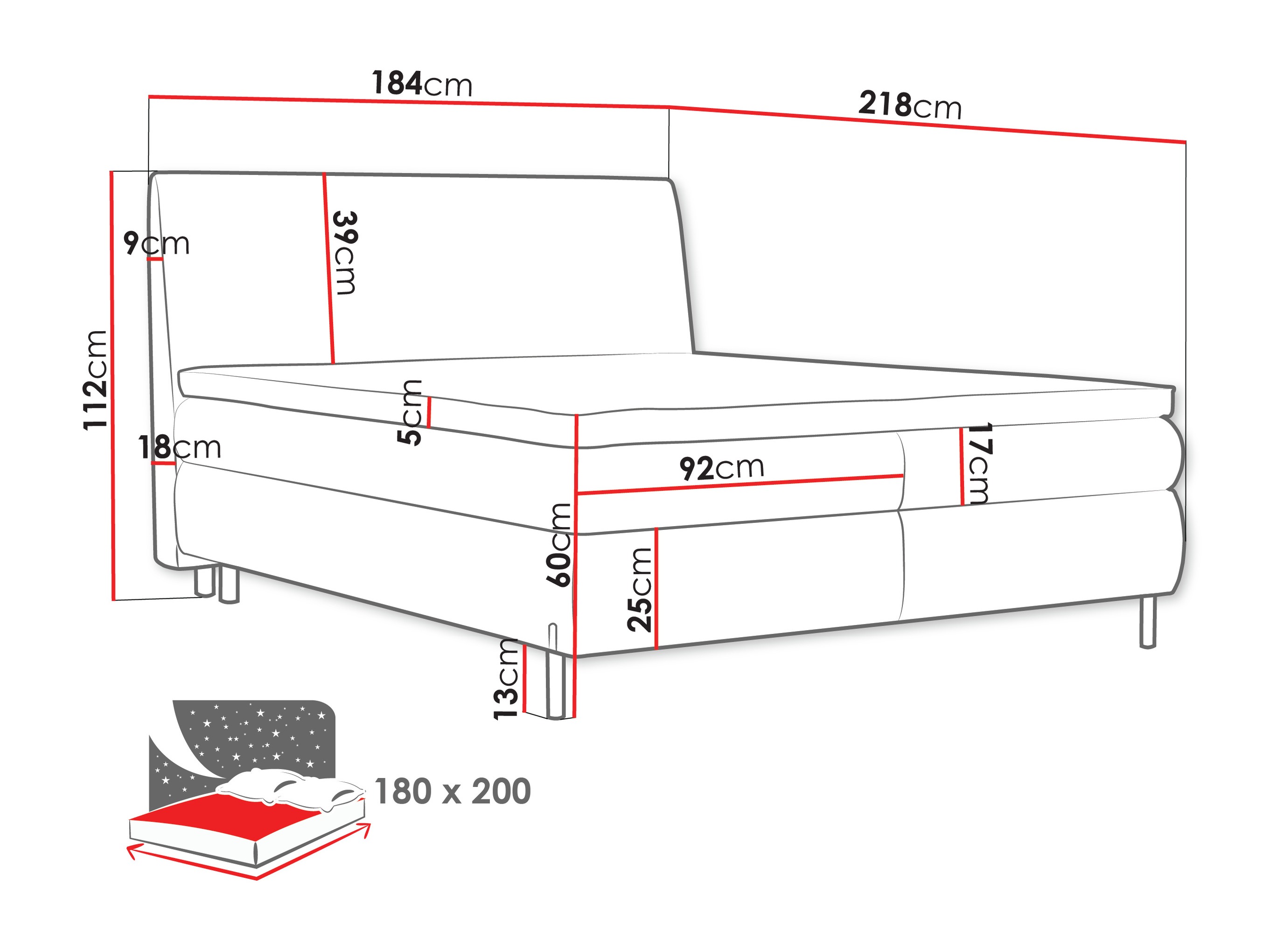 Boxspring krevet Portage 113 (Adventure 51)