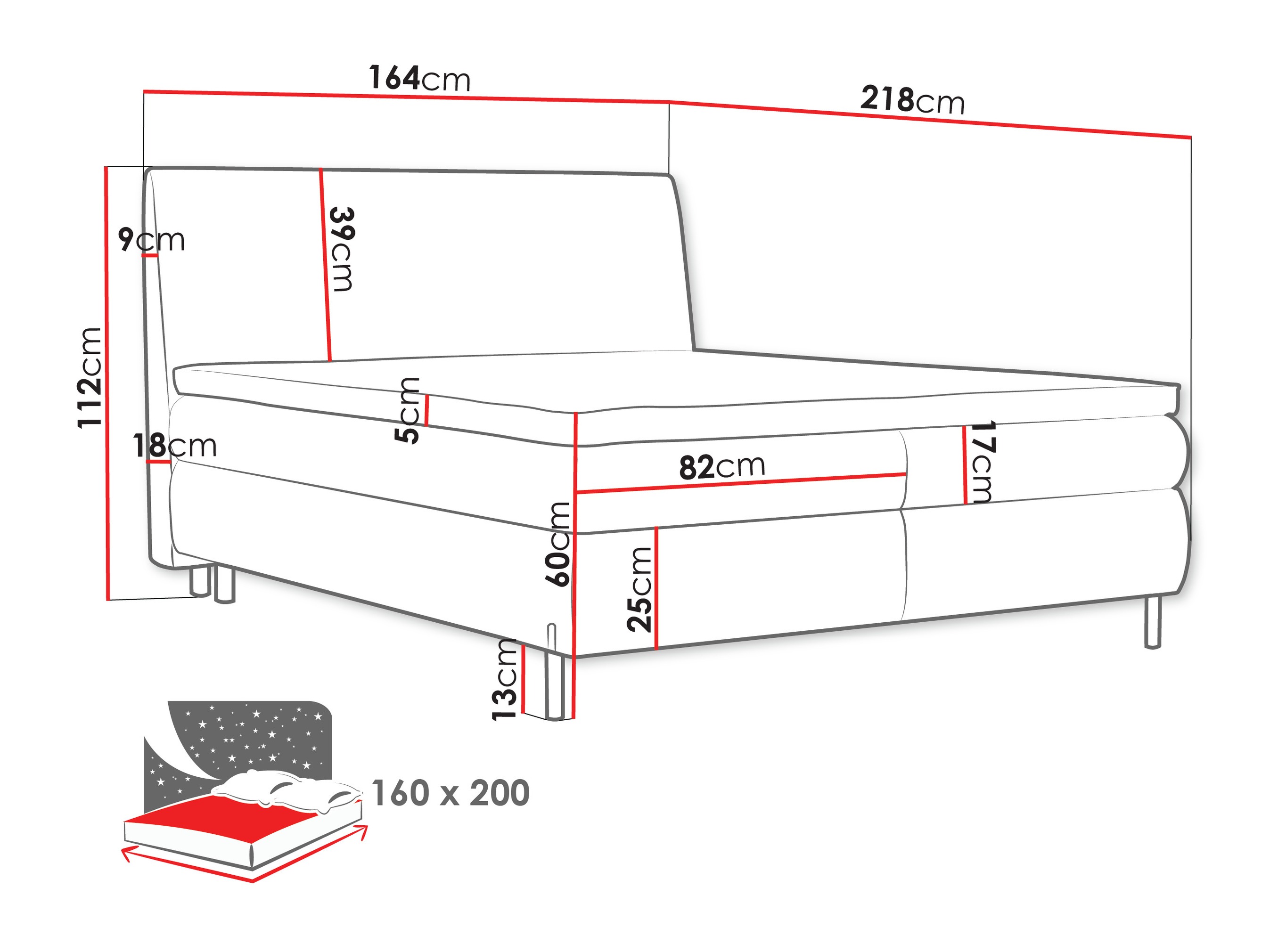 Boxspring krevet Portage 113 (Adventure 80)
