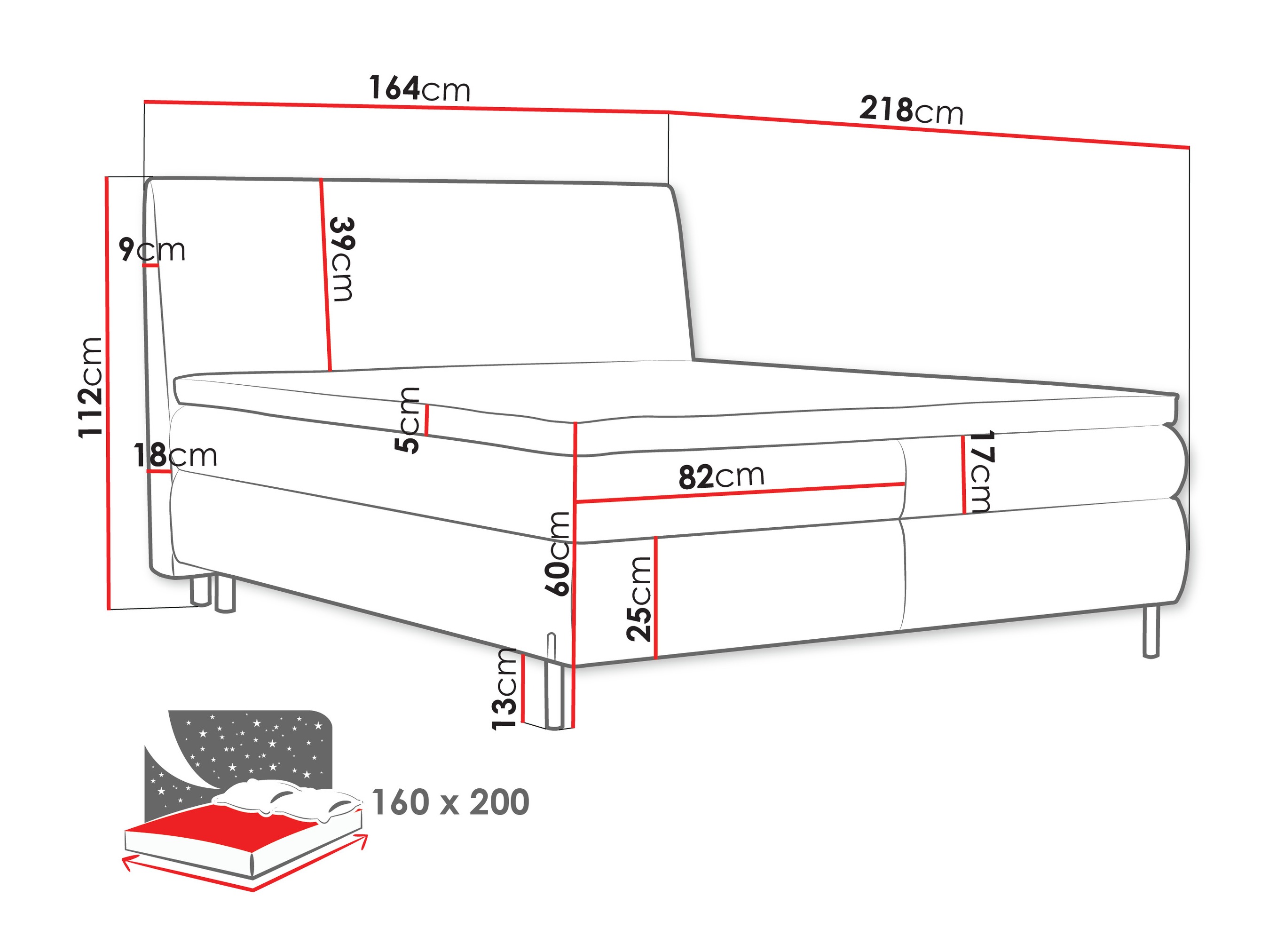 Boxspring krevet Portage 113 (Adventure 90)