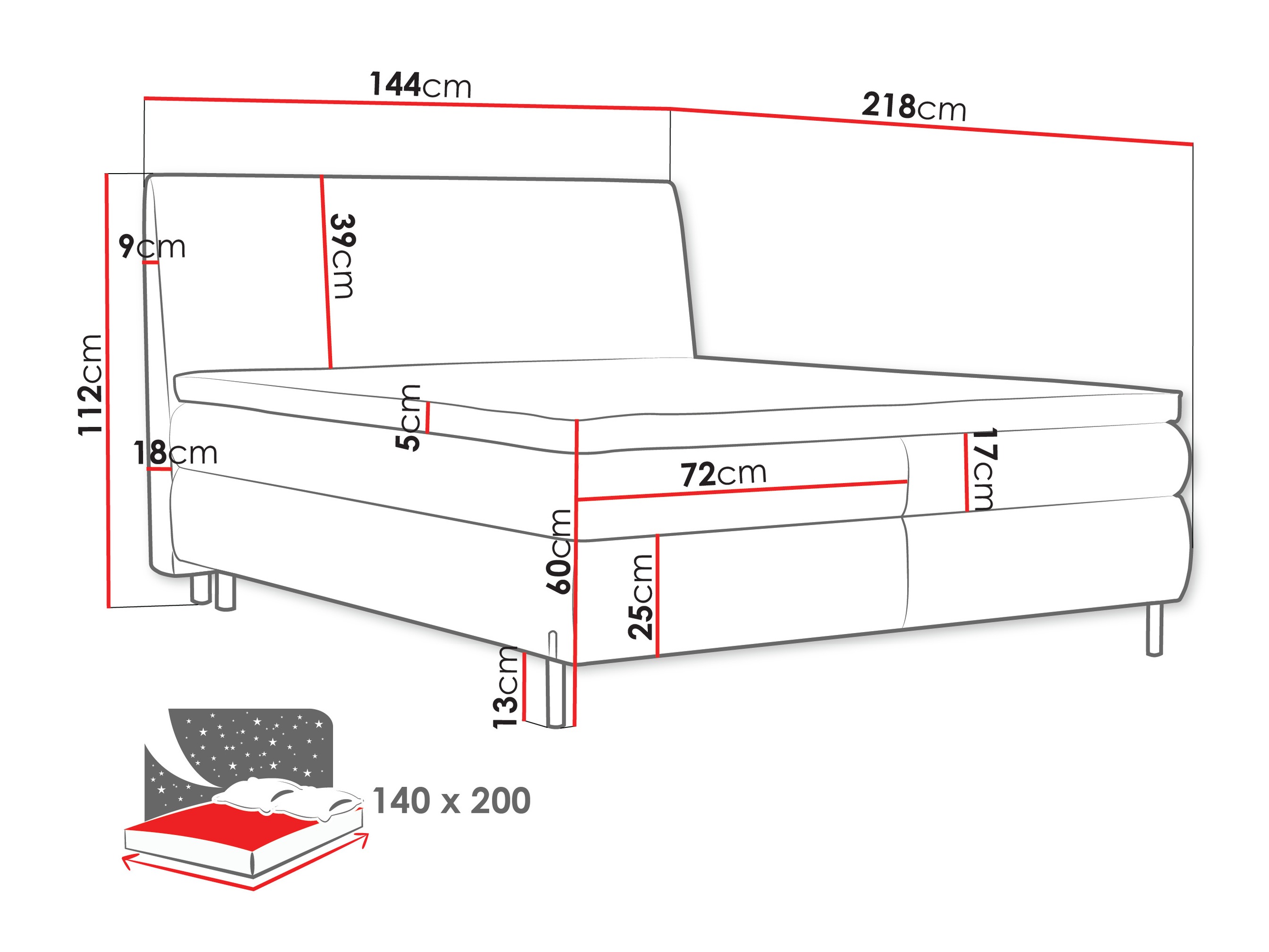 Boxspring krevet Portage 113 (Adventure 94)