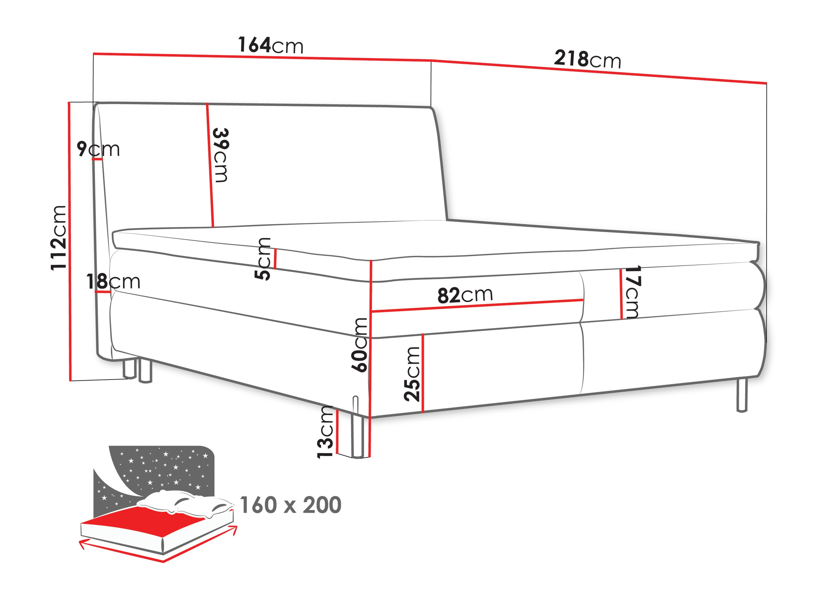 Boxspring krevet Portage 113 (Adventure 94)