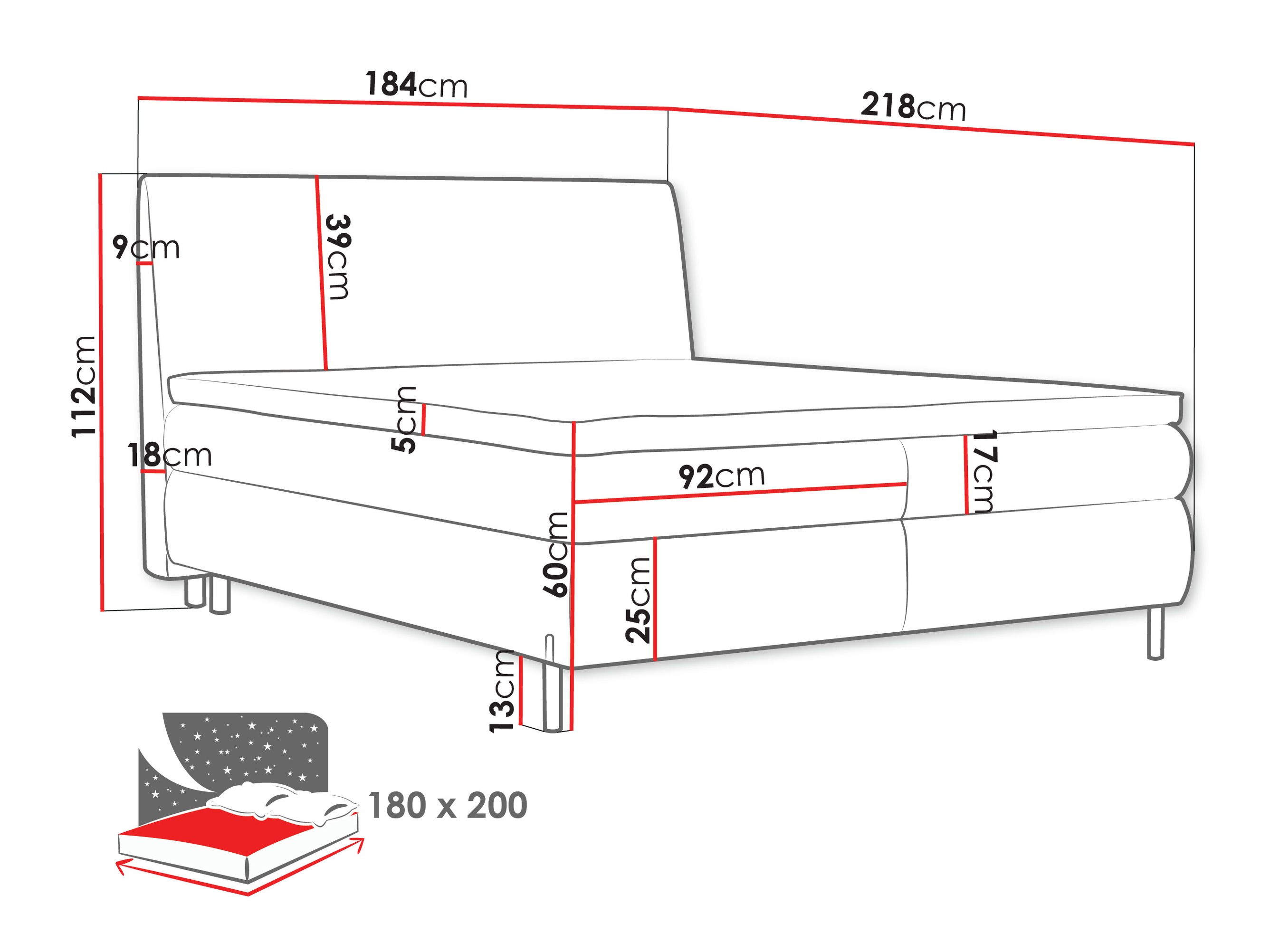 Boxspring krevet Portage 113 (Adventure 94)