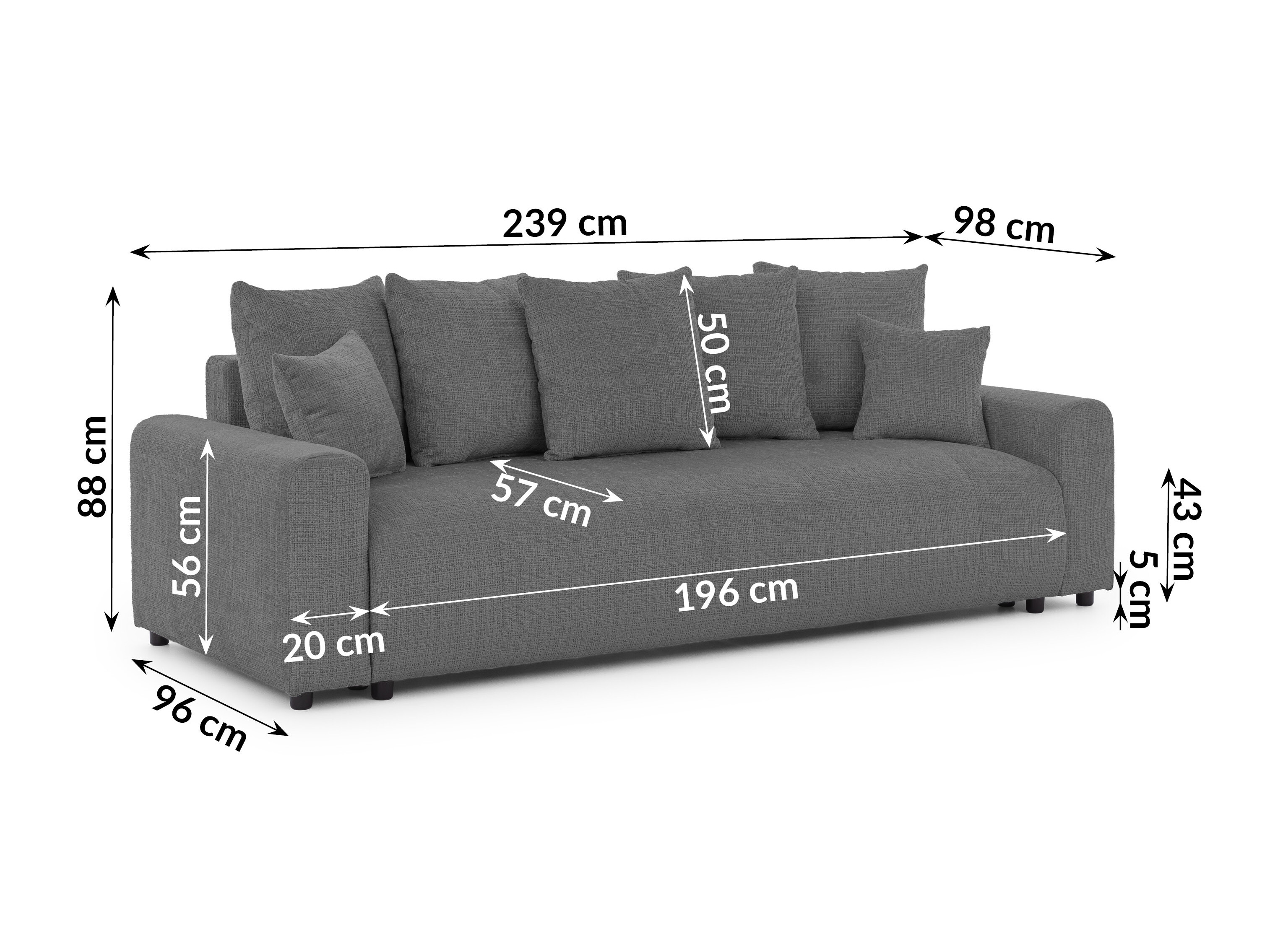 Kauč na razvlačenje Rocklin 219 (Wind 11)