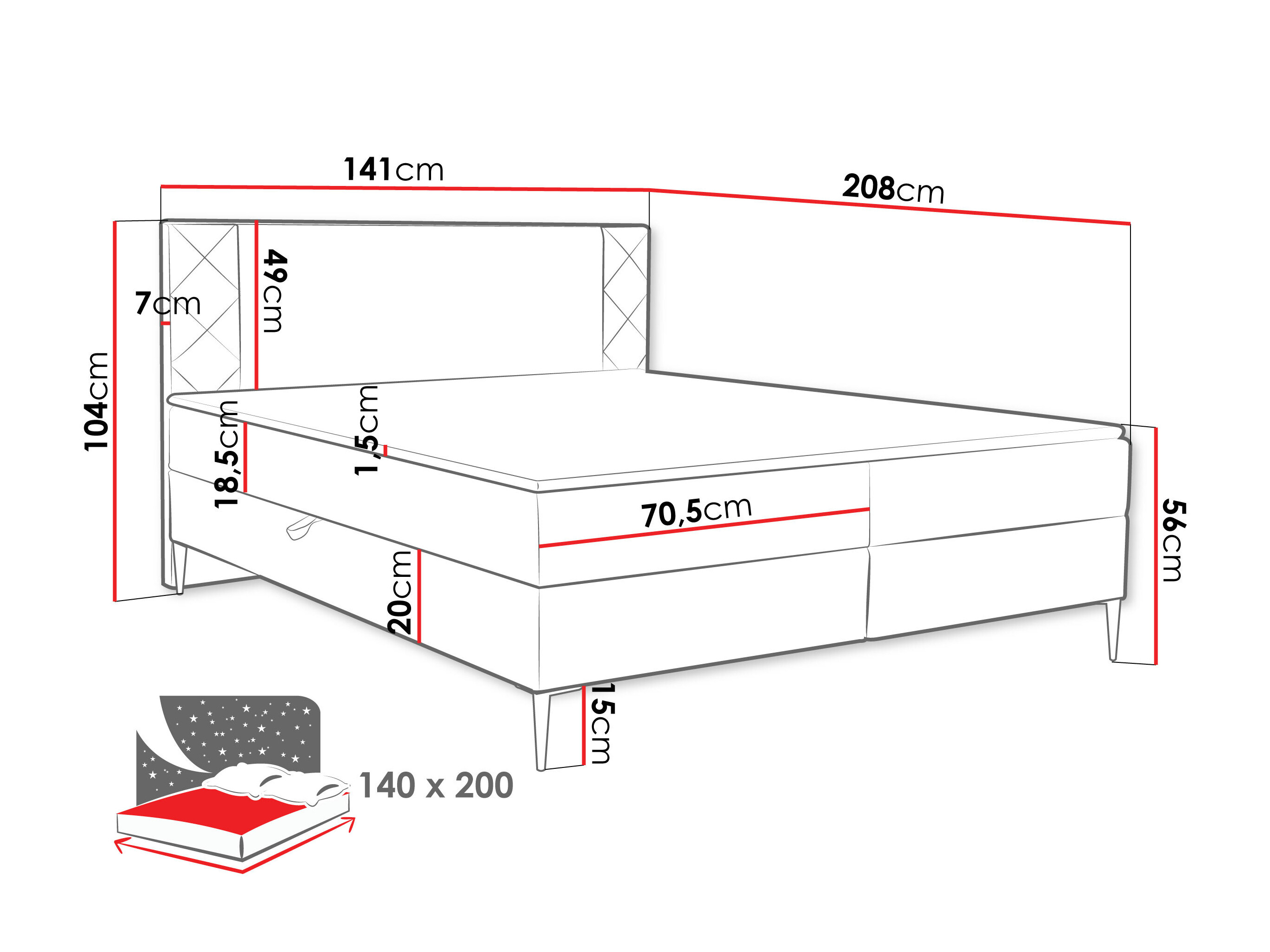 Boxspring krevet Providence 200 (Polo 897)