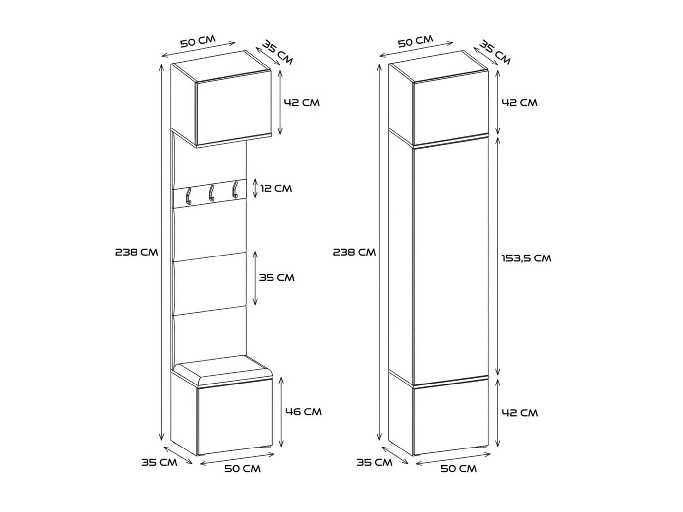 Set za hodnik Domtori 112 (Hrast Artisan)