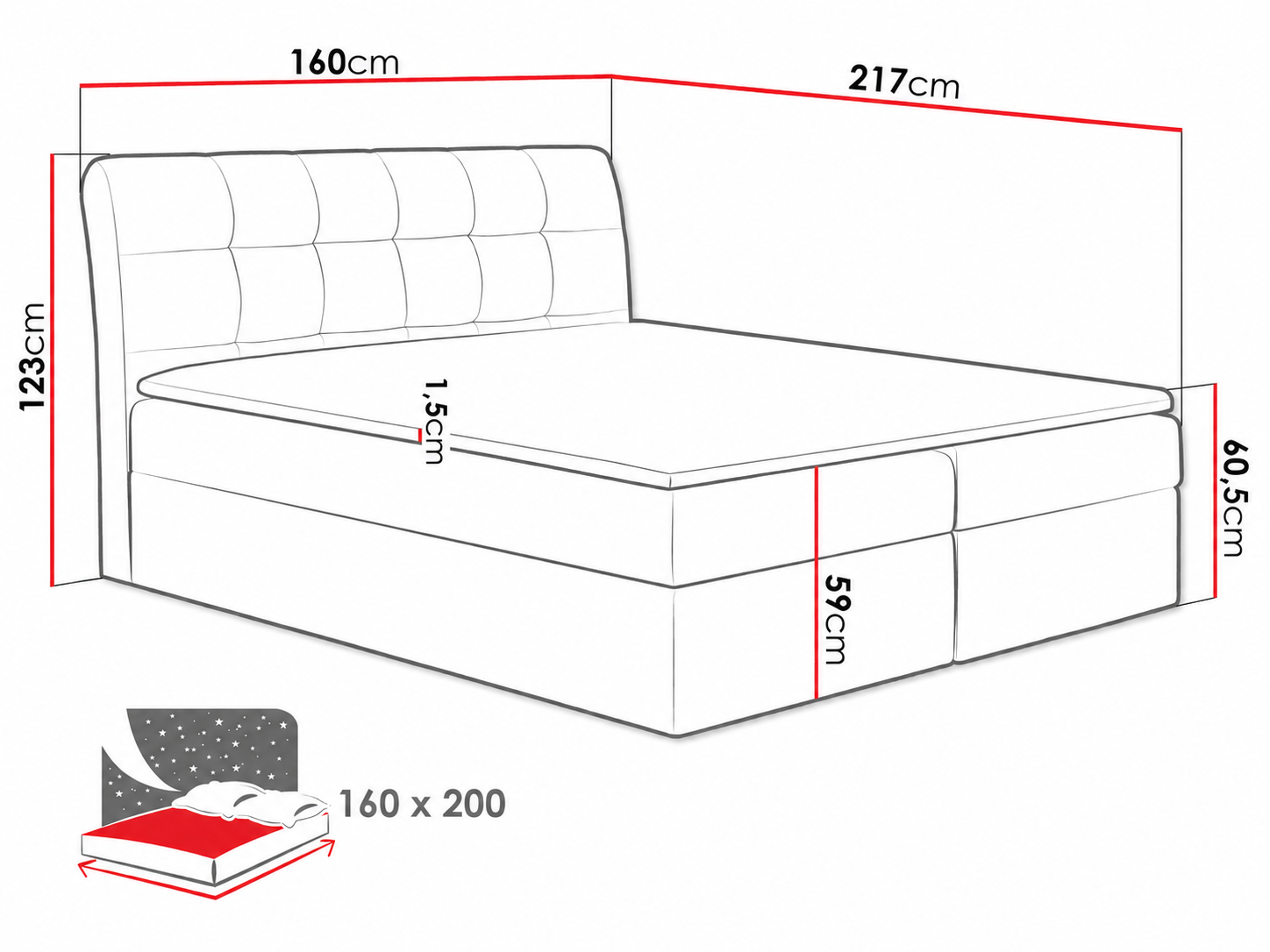 Boxspring krevet Campania (Soft 011)