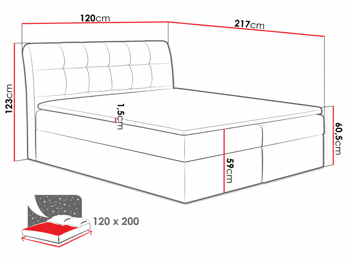 Boxspring krevet Campania (Soft 011)