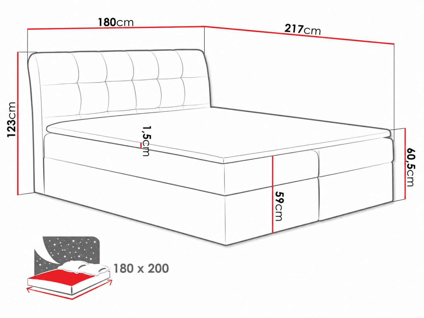 Boxspring krevet Campania (Soft 017)