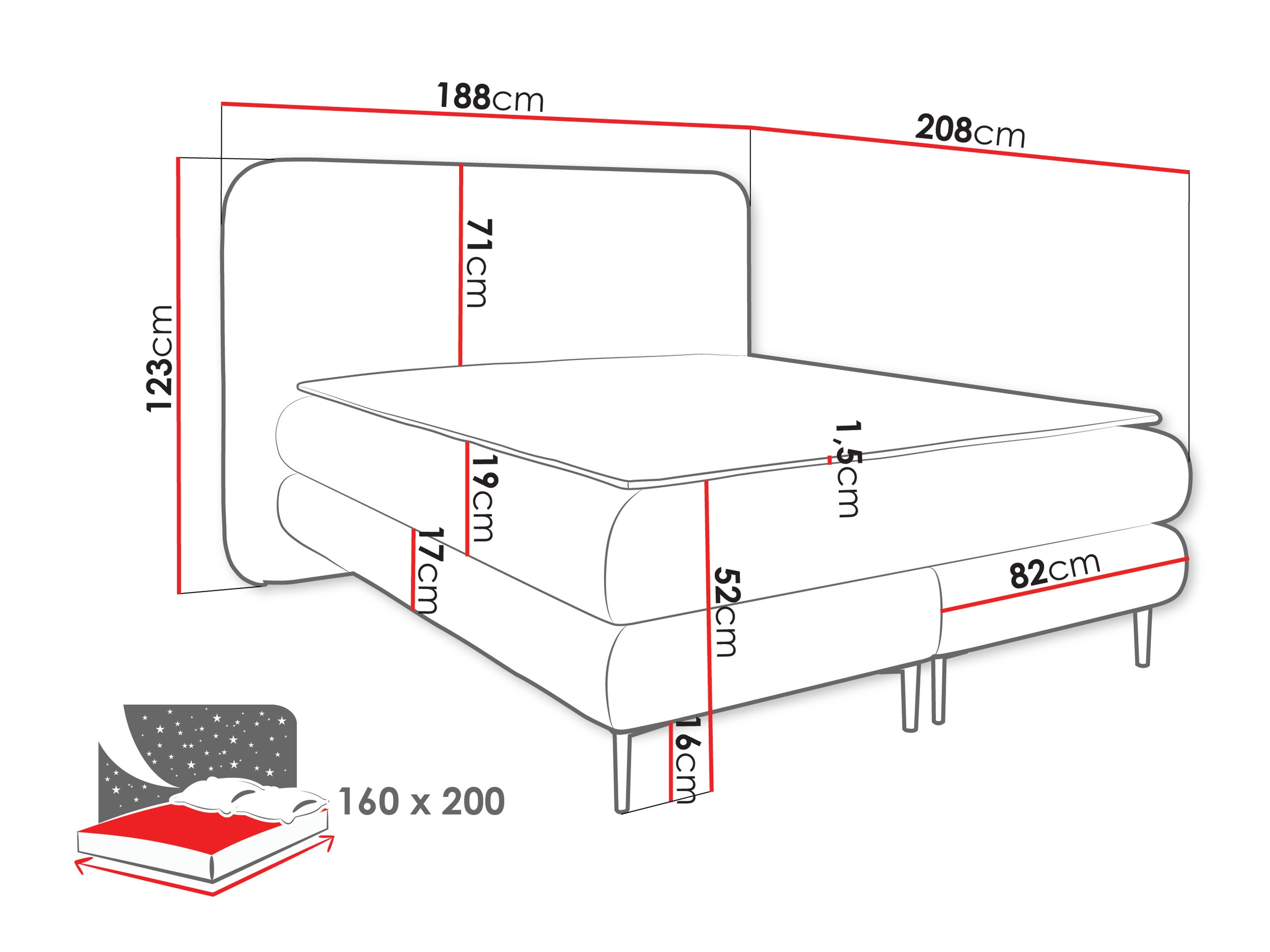 Boxspring krevet Fructis (Nazar 225.01)