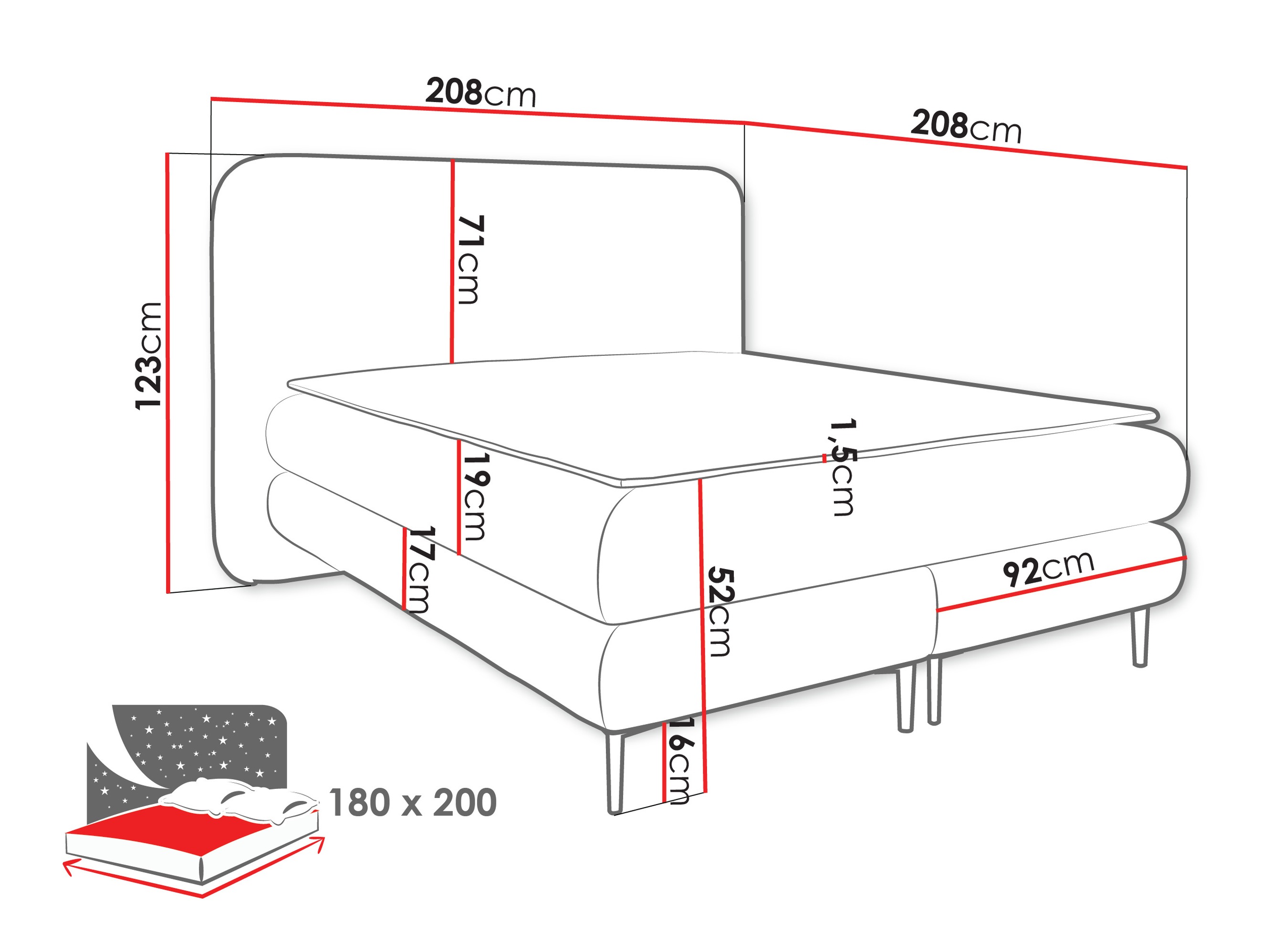 Boxspring krevet Fructis (Nazar 225.02)