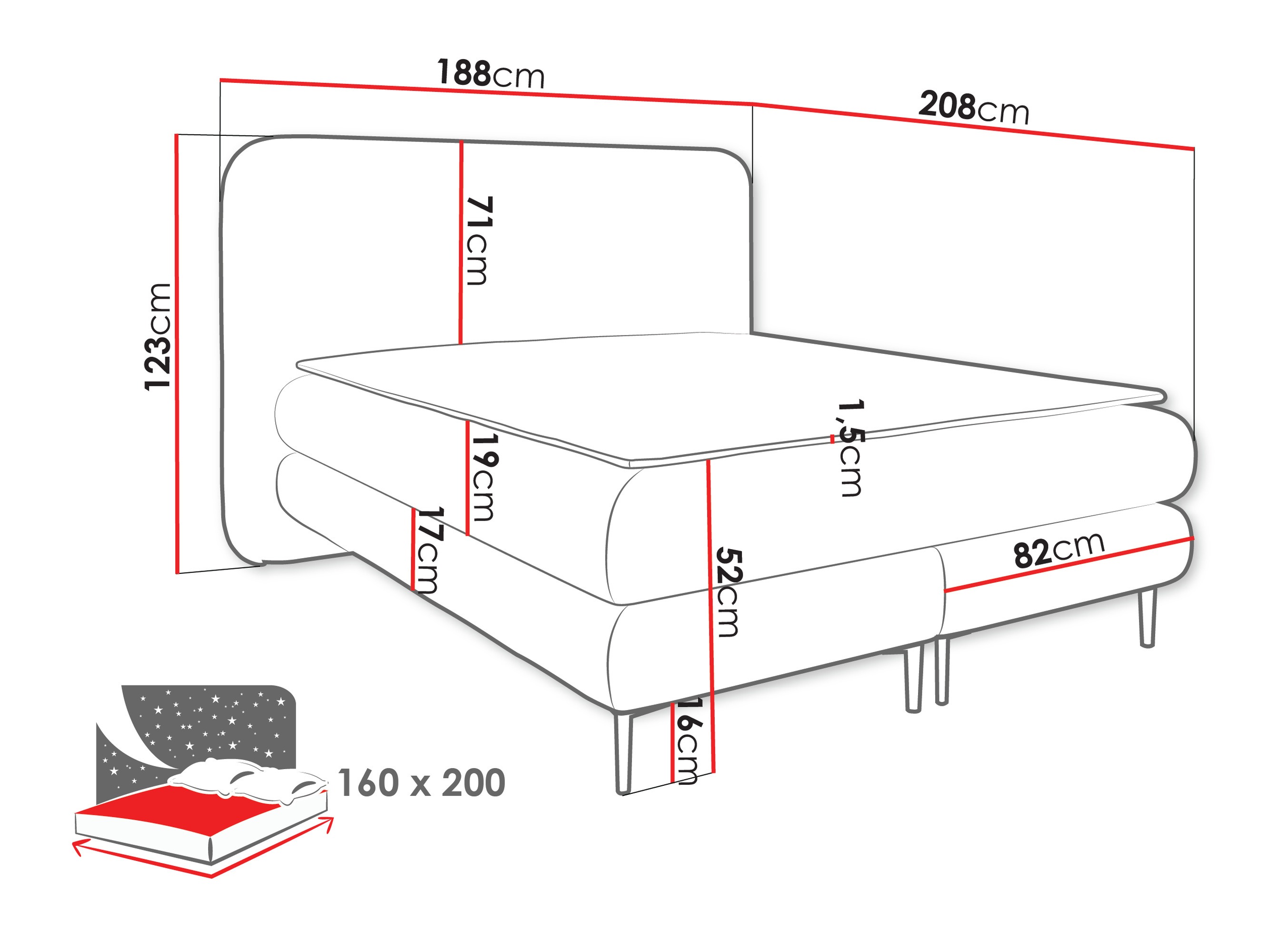Boxspring krevet Fructis (Nazar 225.05)