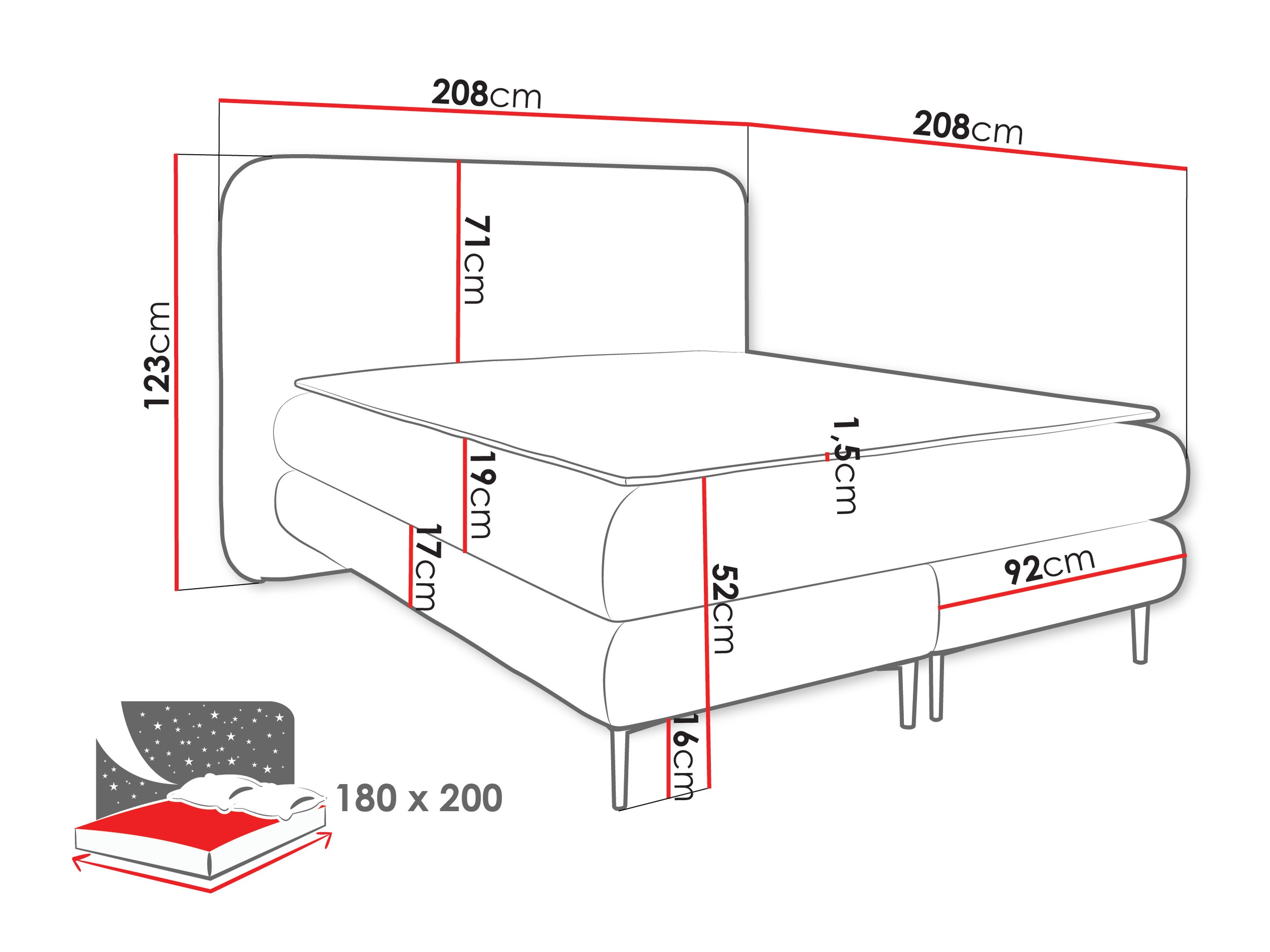 Boxspring krevet Fructis (Nazar 225.05)