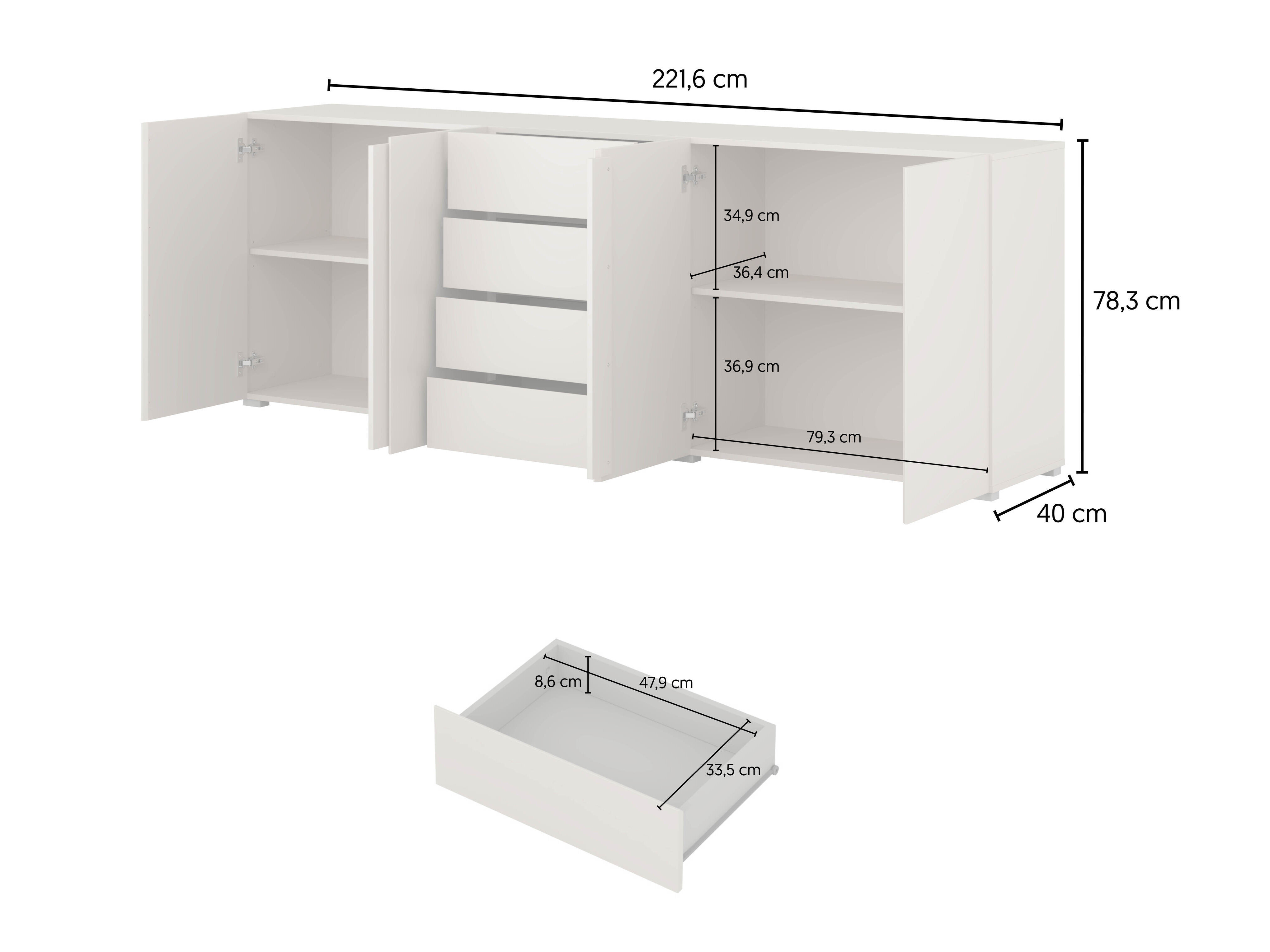 Komoda Elbleve 105 (Bijela)