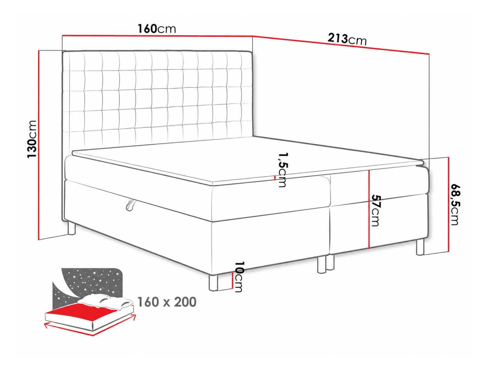 Boxspring krevet Panis (Bristol 2442)