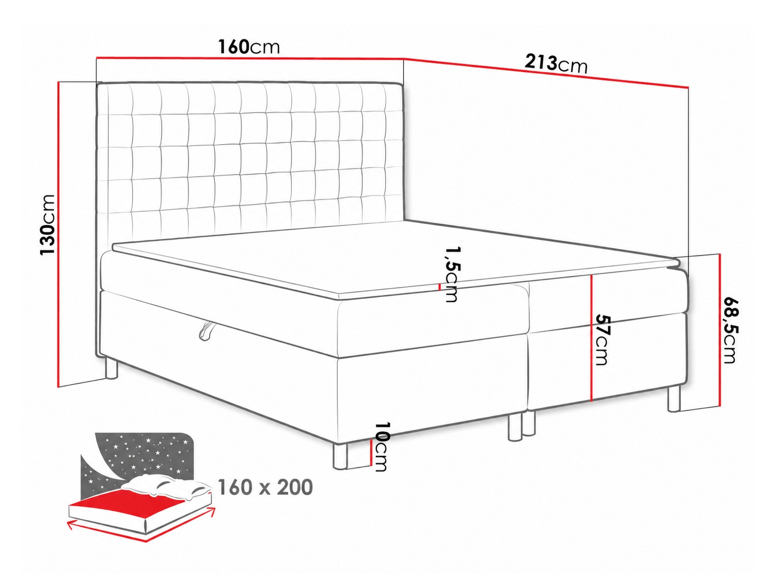 Boxspring krevet Panis (Bristol 2447)