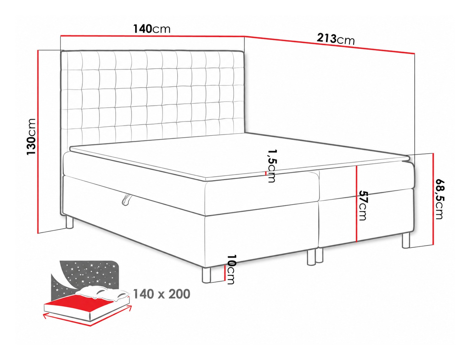 Boxspring krevet Panis (Bristol 2447)