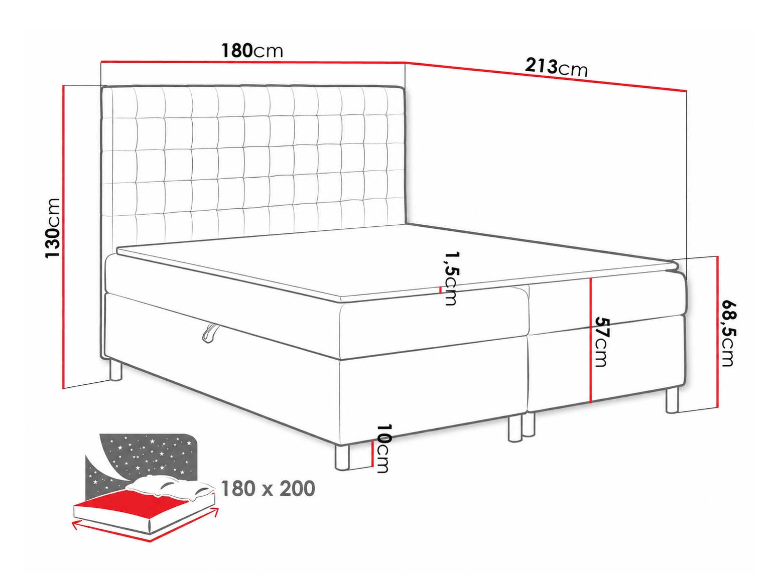 Boxspring krevet Panis (Bristol 2447)