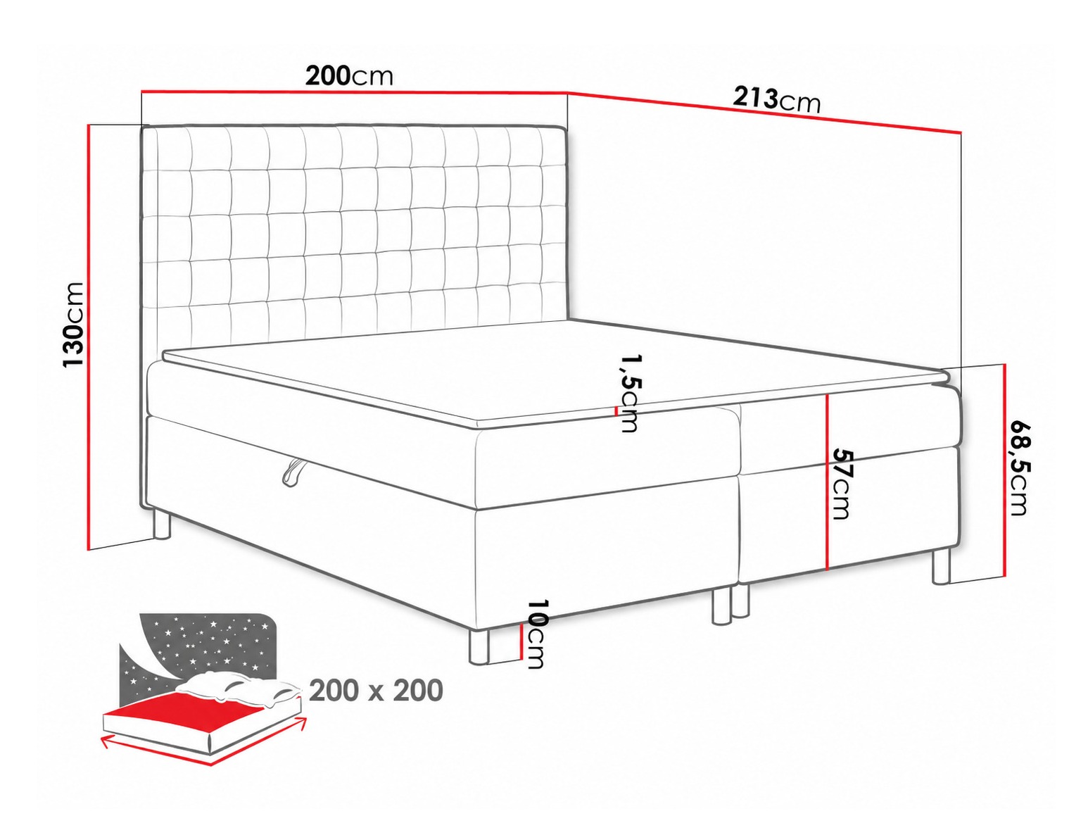 Boxspring krevet Panis (Bristol 2447)