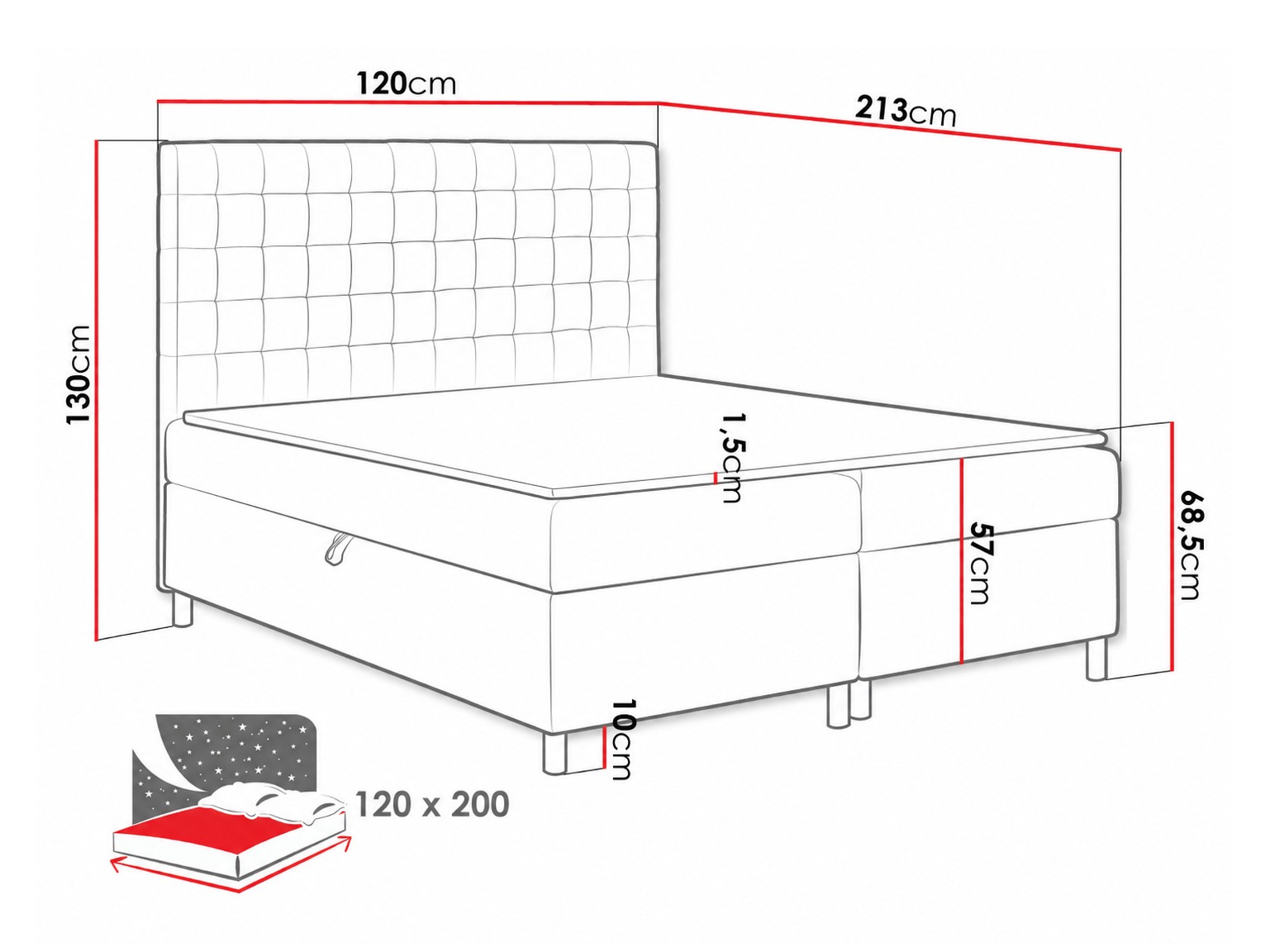 Boxspring krevet Panis (Bristol 2447)