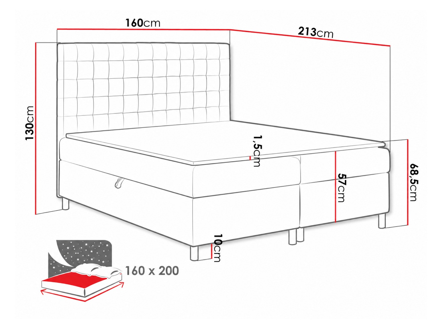 Boxspring krevet Panis (Bristol 2458)