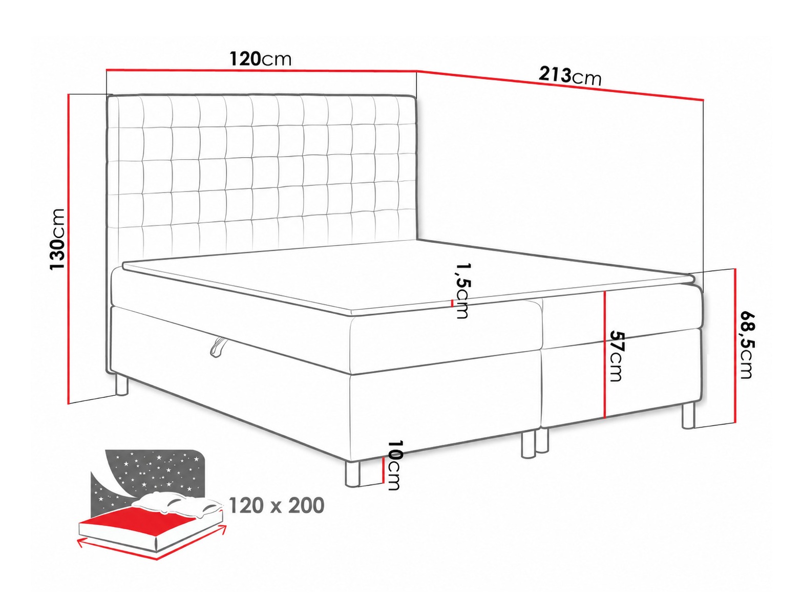Boxspring krevet Panis (Bristol 2458)
